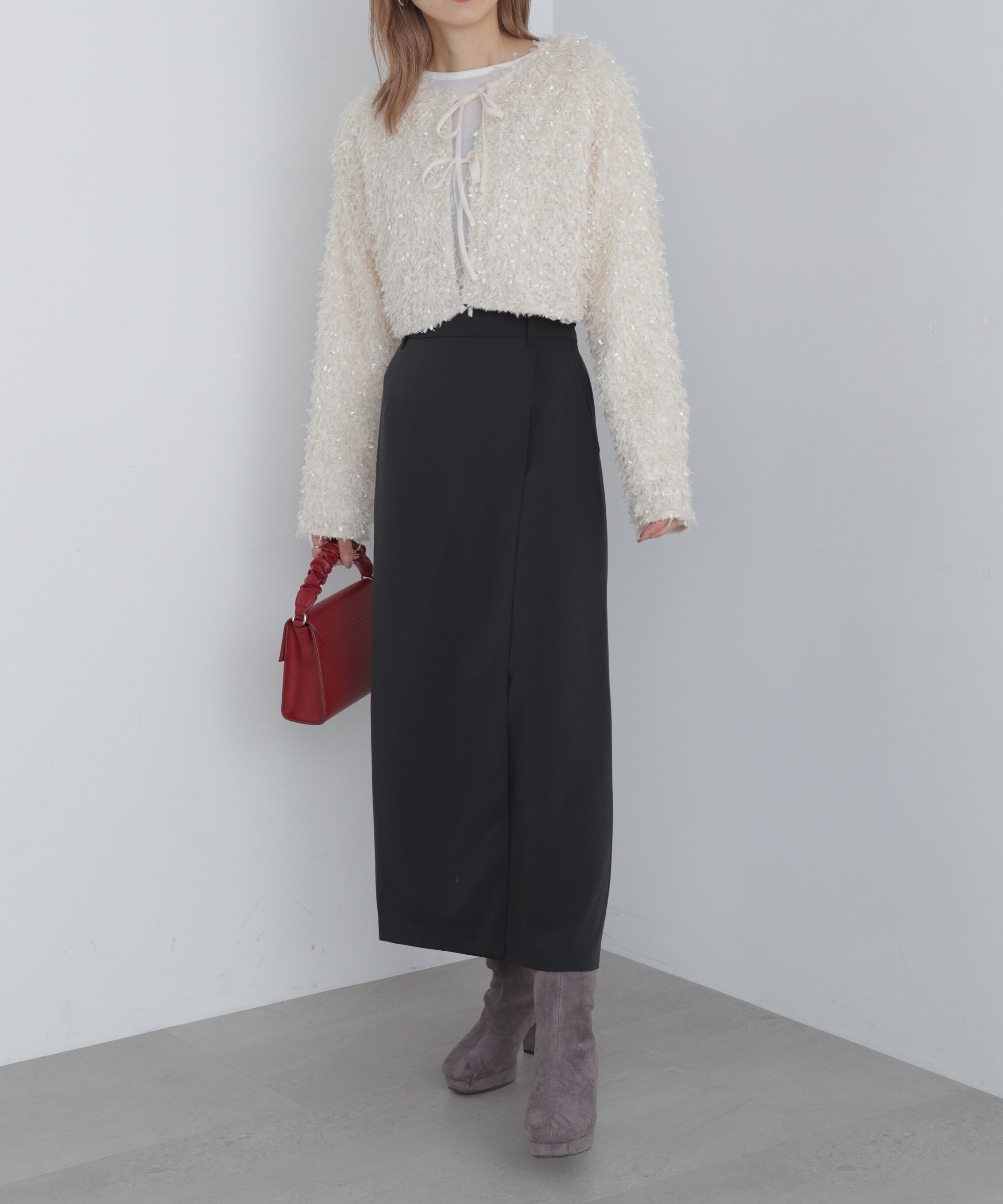  「ラップ風ナロースカート」|スカート|