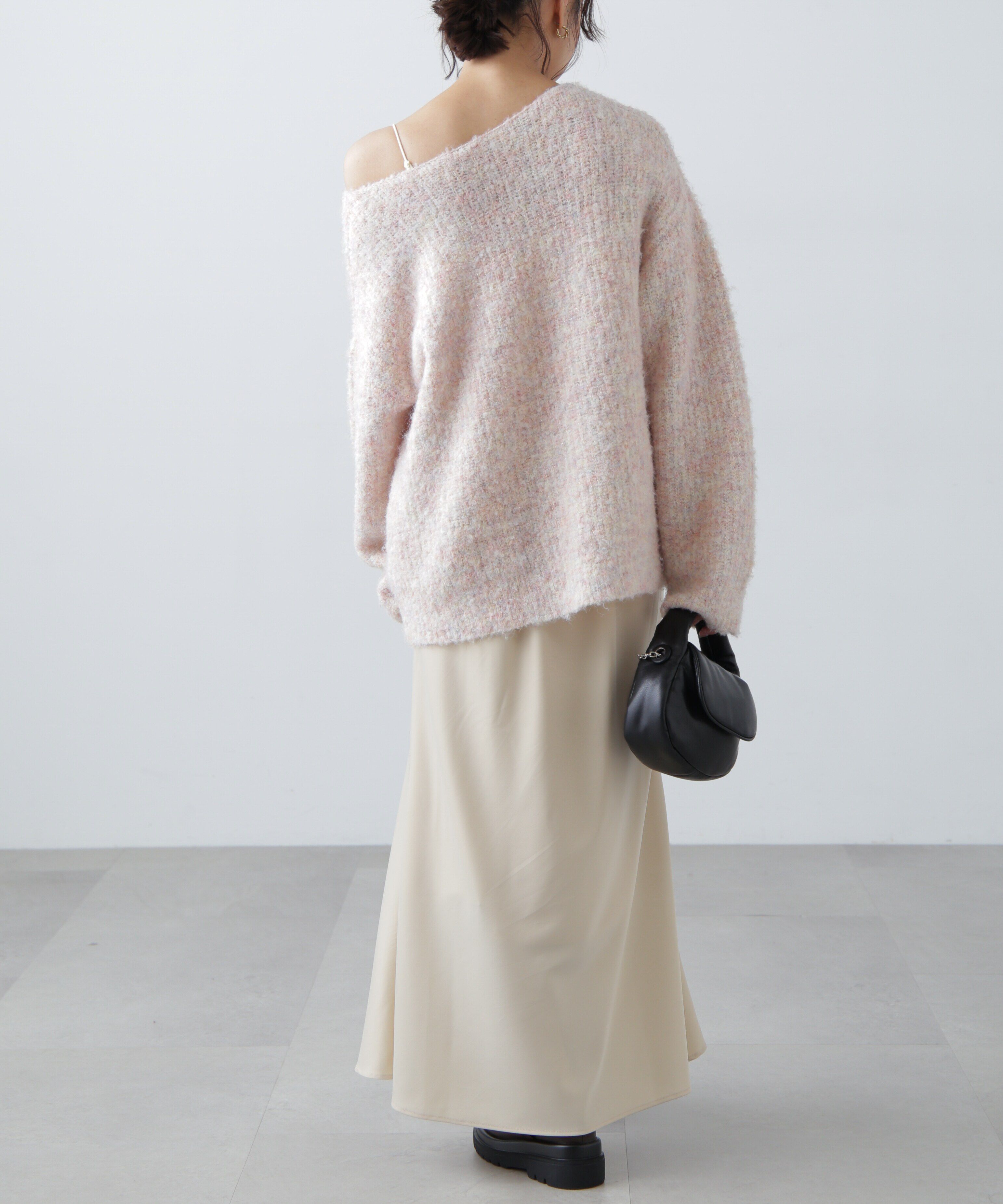  「ラメミックスブークレー畦ニット」|ニット・セーター|