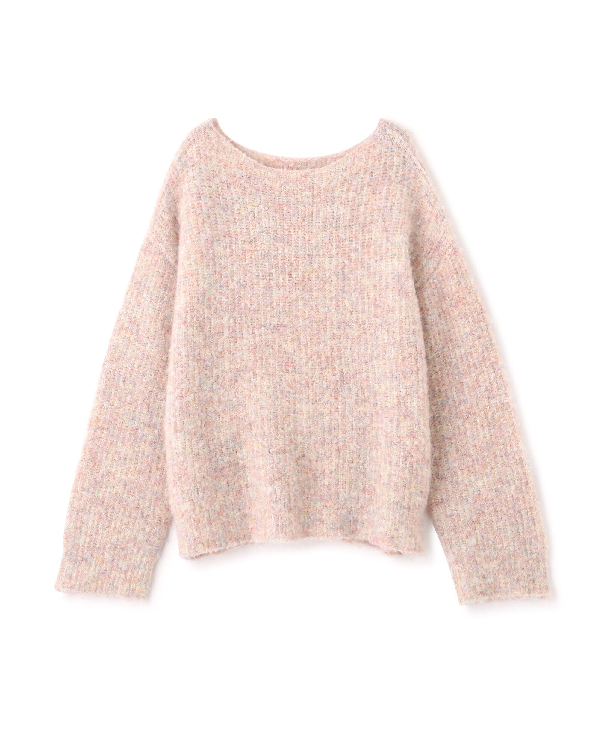  「ラメミックスブークレー畦ニット」|ニット・セーター|