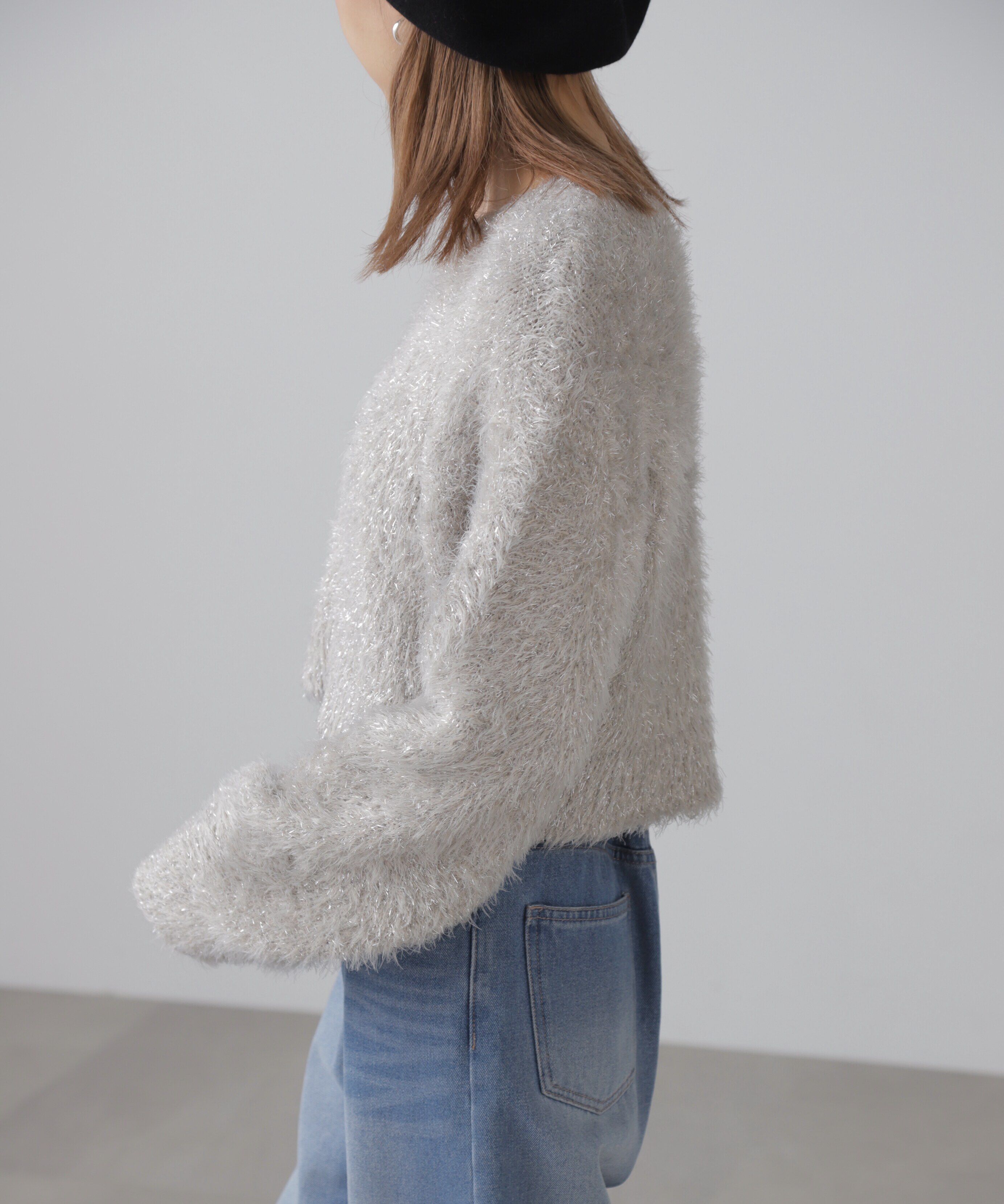  「ラメフェザープルオーバー」|ニット・セーター|