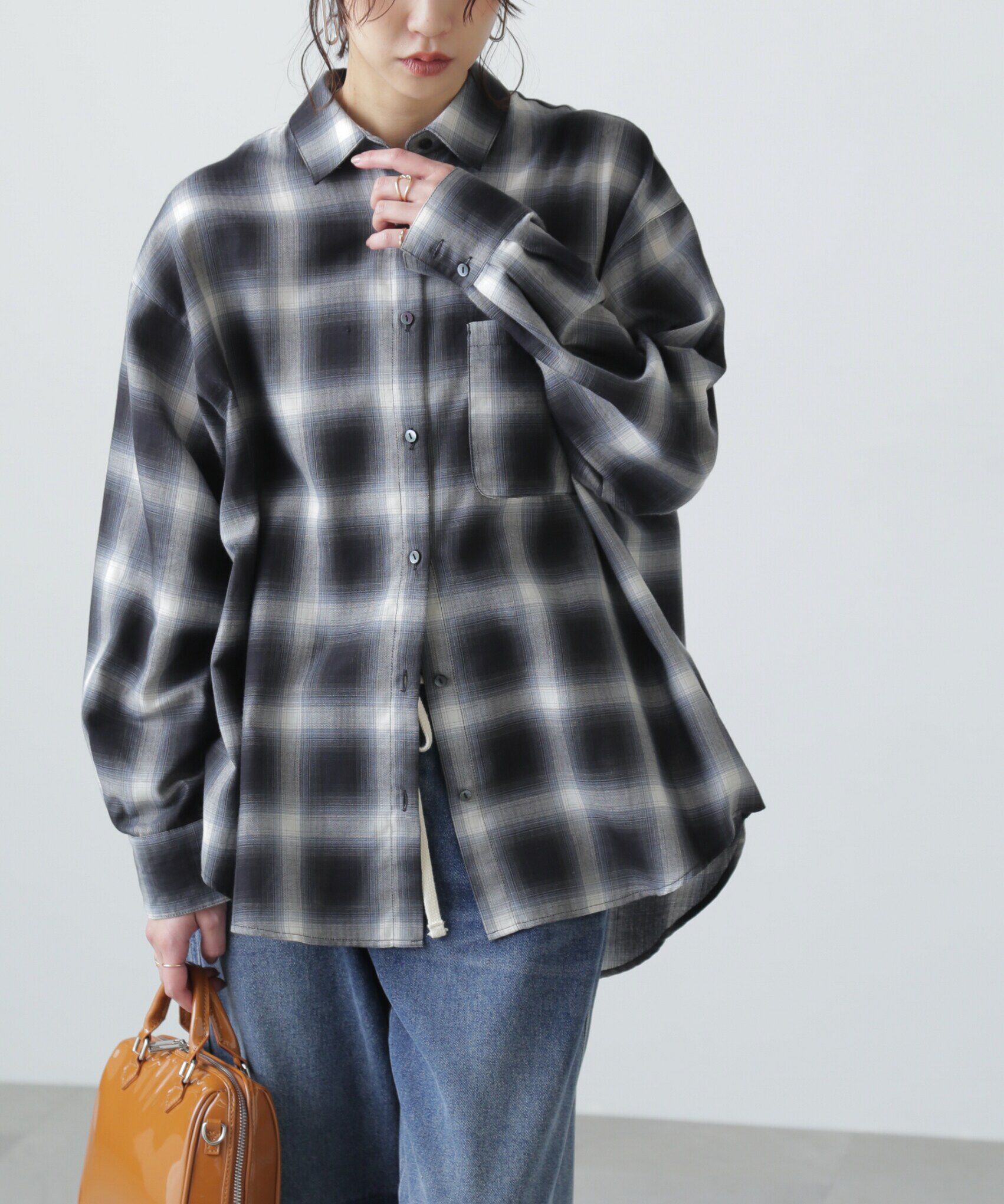  「オンブレチェックビッグシャツ」|シャツ・ブラウス|