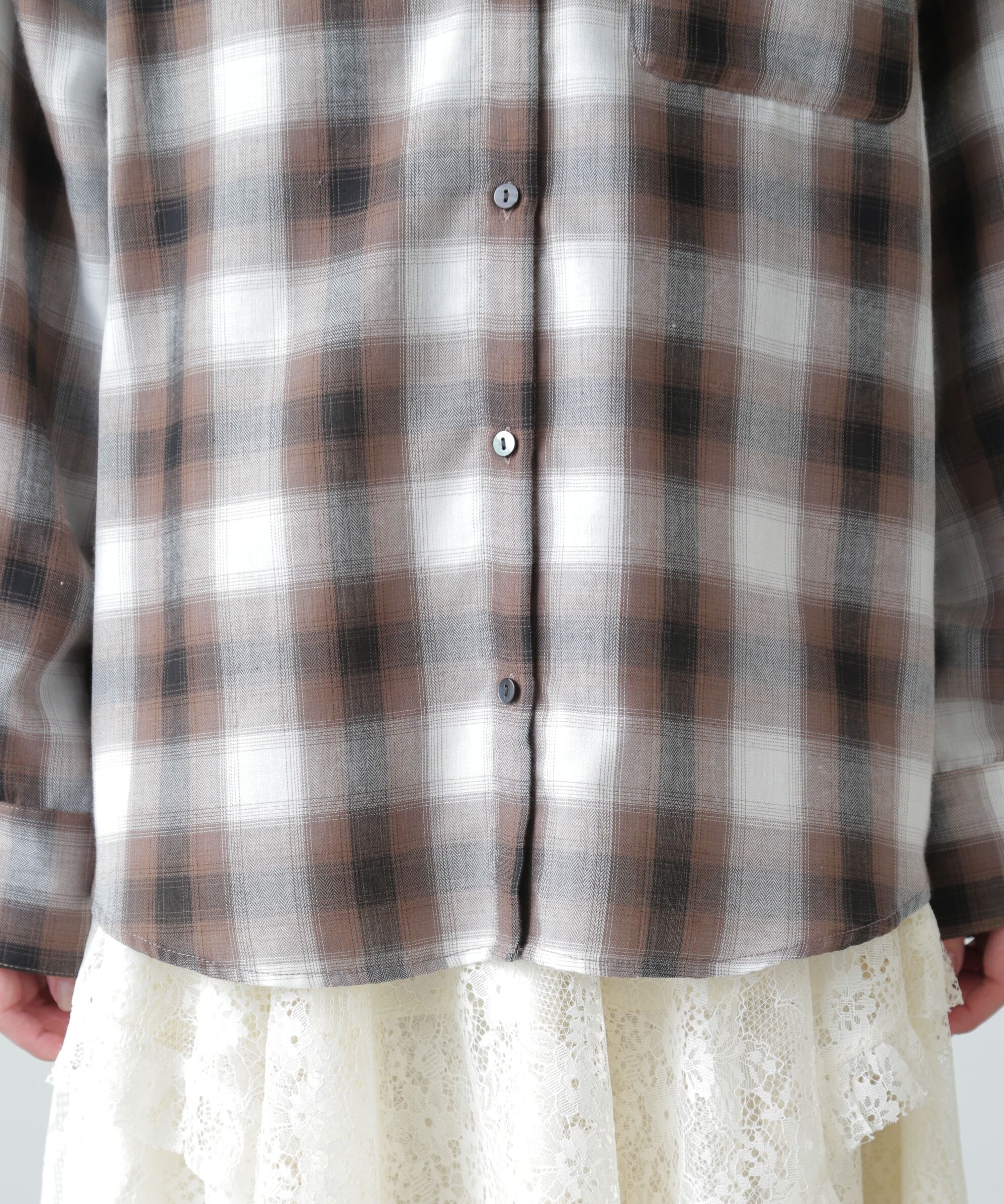  「オンブレチェックビッグシャツ」|シャツ・ブラウス|