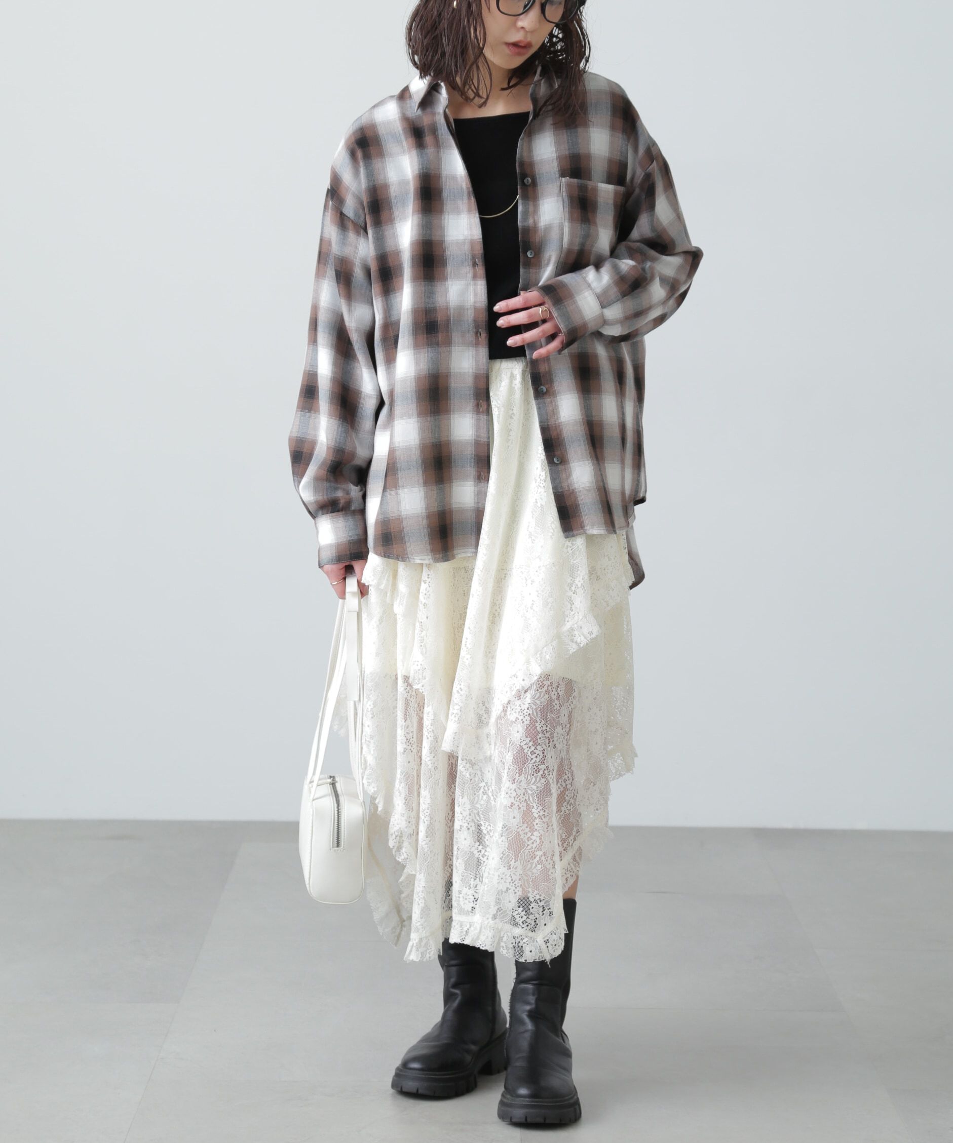  「オンブレチェックビッグシャツ」|シャツ・ブラウス|