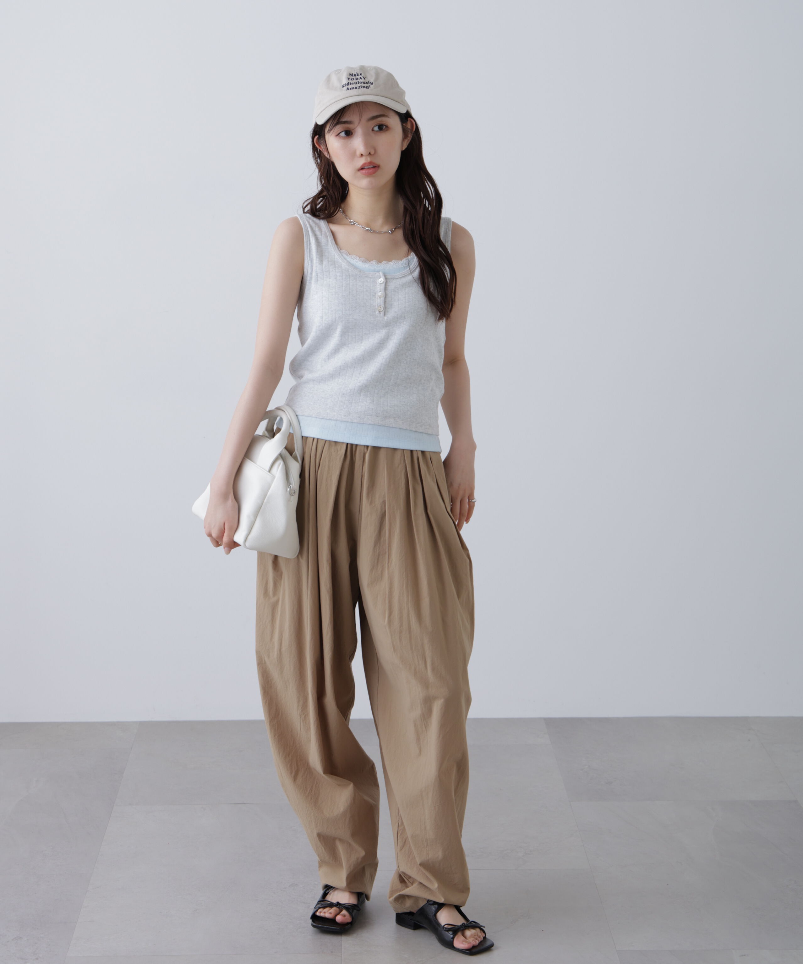  「針抜きテレコレイヤードタンクトップ」|Tシャツ・カットソー|