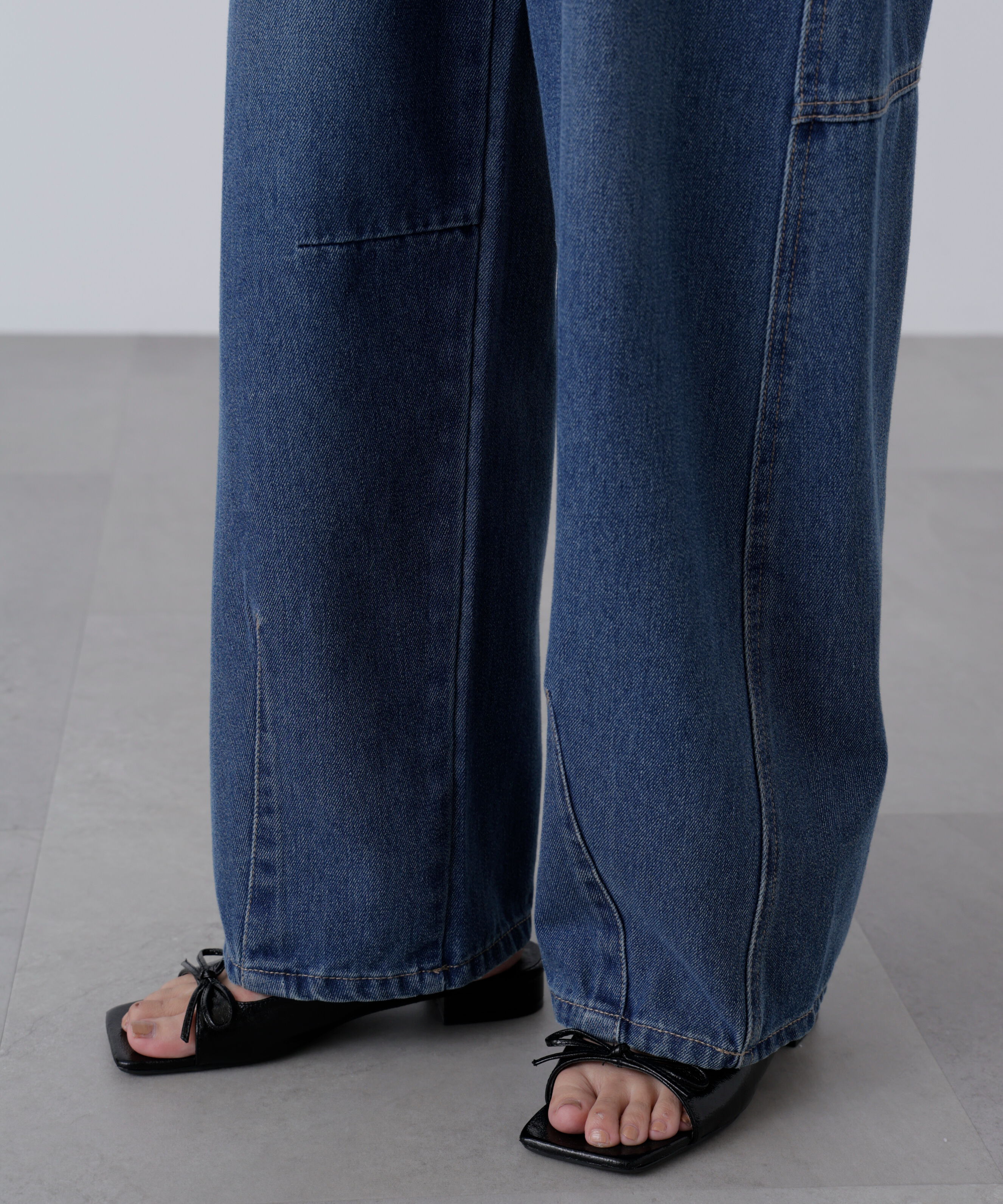  「[低身長サイズ/Sシリーズ]アシメベルトコクーンデニムパンツ」|その他|