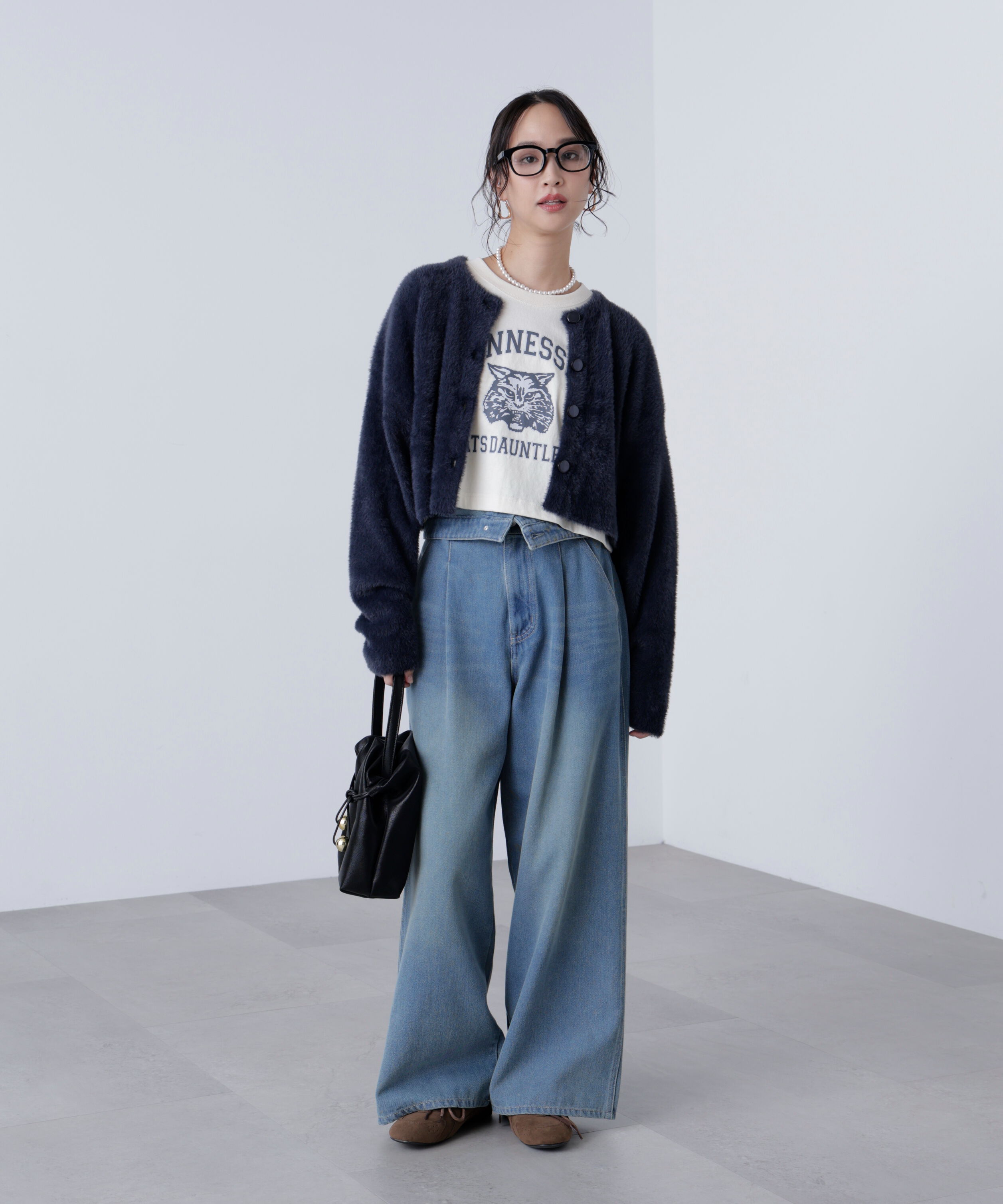  「前後2wayショートシャギー短丈ニット」|ニット・セーター|