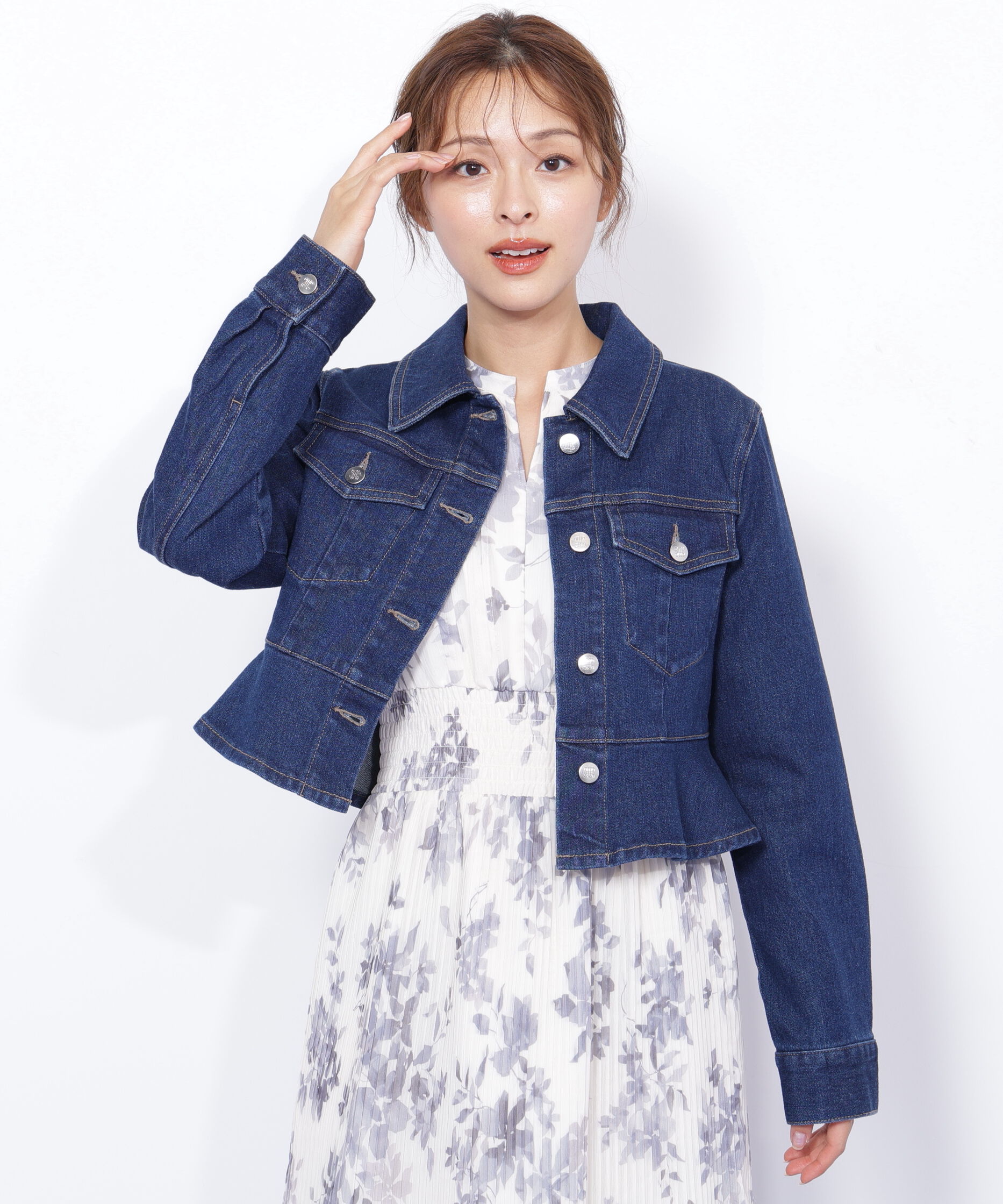  「ペプラムデニムジャケット」|その他|インディゴ