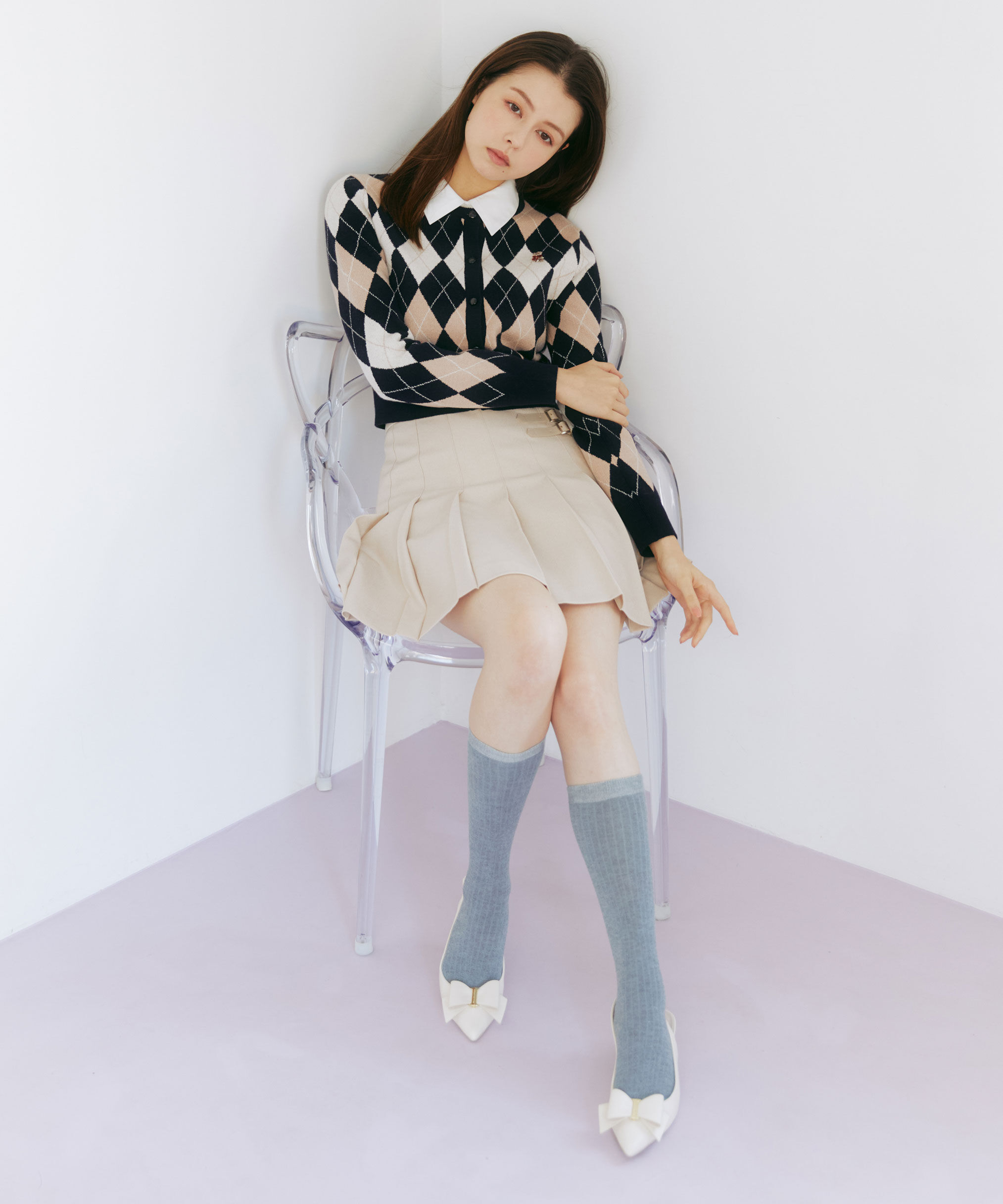  「サイドベルトプリーツミニスカート」|スカート|