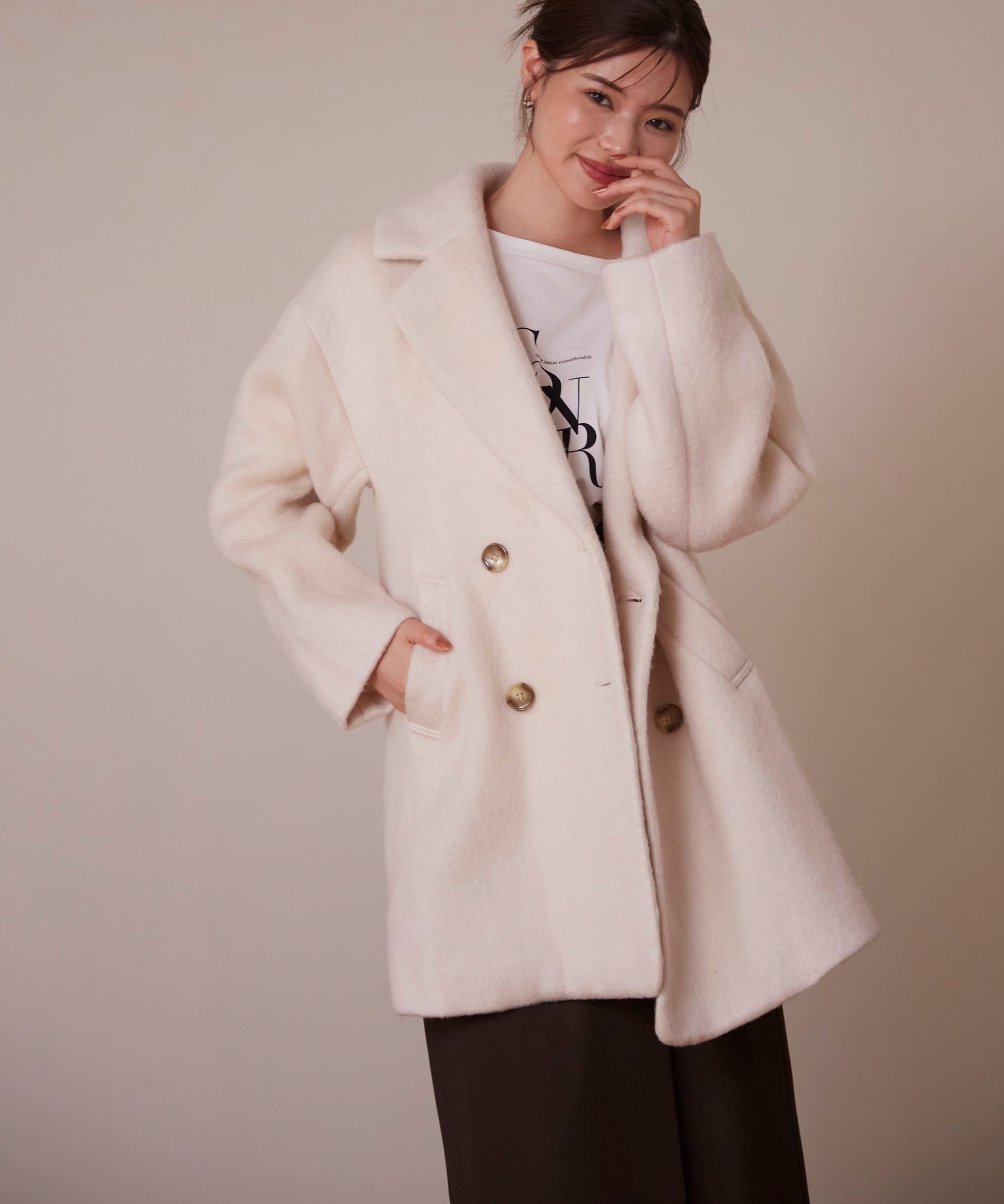 PROPORTION BODY DRESSING「ミドル丈シャギーコート　24AW」|その他|アイボリー2
