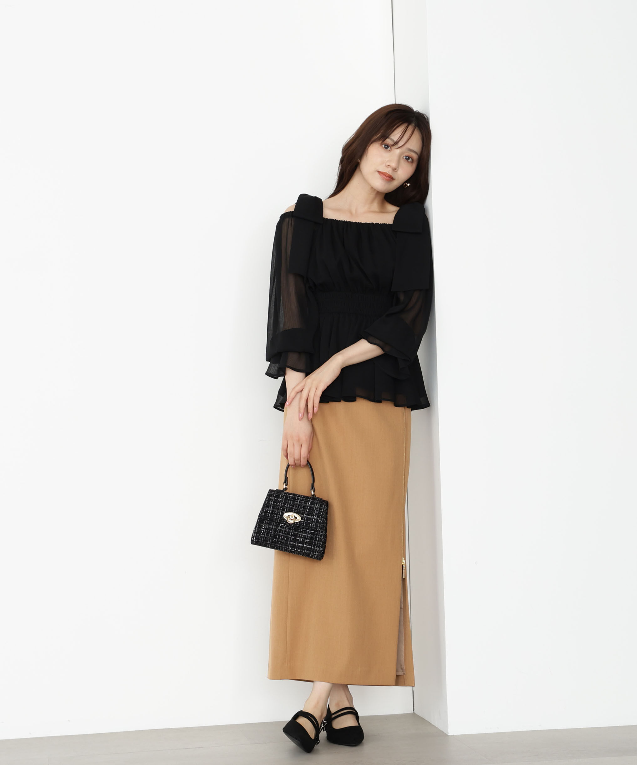 PROPORTION BODY DRESSING「ショルダーリボンシャーリングブラウス」|シャツ・ブラウス|