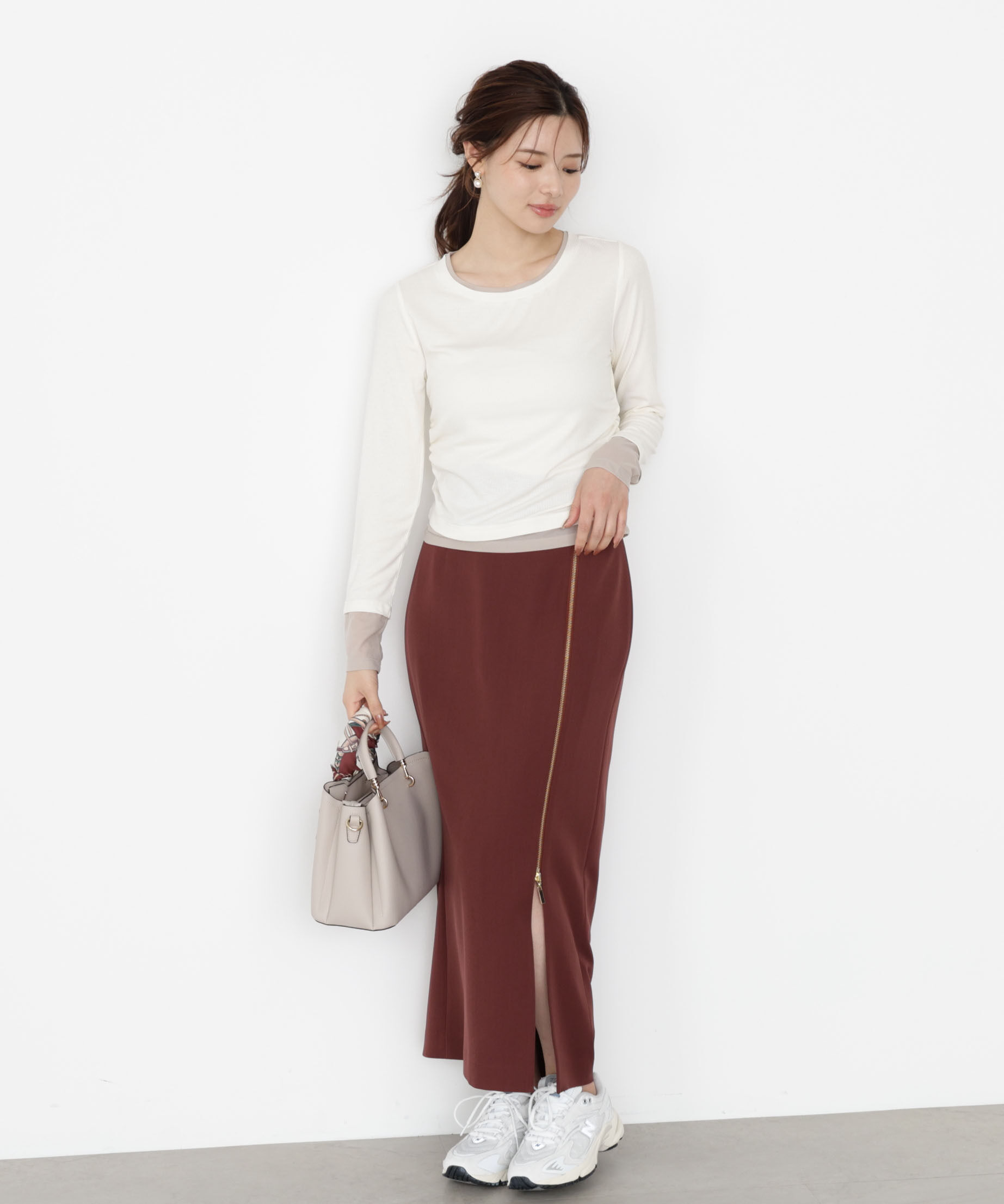 PROPORTION BODY DRESSING「＜ウォッシャブル＞レイヤード風テレコ」|Tシャツ・カットソー|