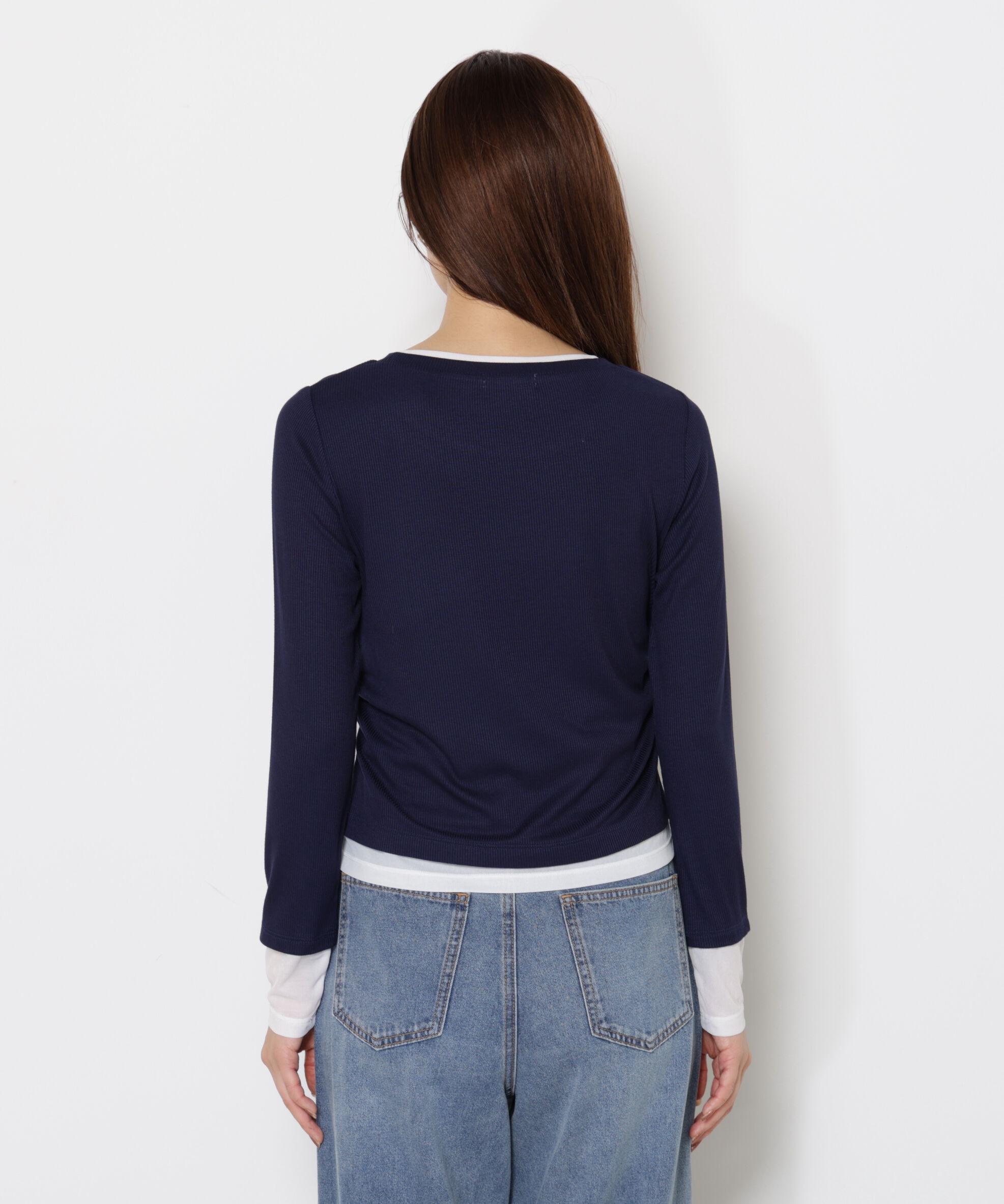 PROPORTION BODY DRESSING「＜ウォッシャブル＞レイヤード風テレコ」|Tシャツ・カットソー|