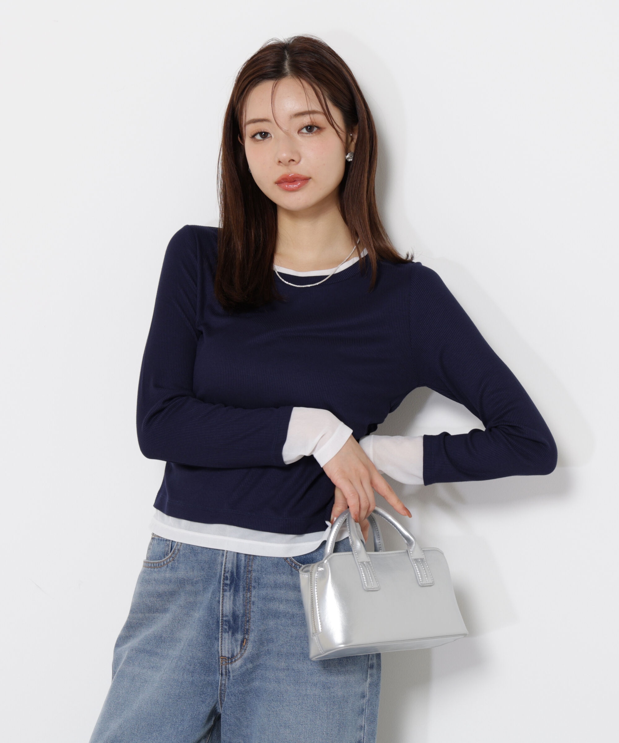 PROPORTION BODY DRESSING「＜ウォッシャブル＞レイヤード風テレコ」|Tシャツ・カットソー|