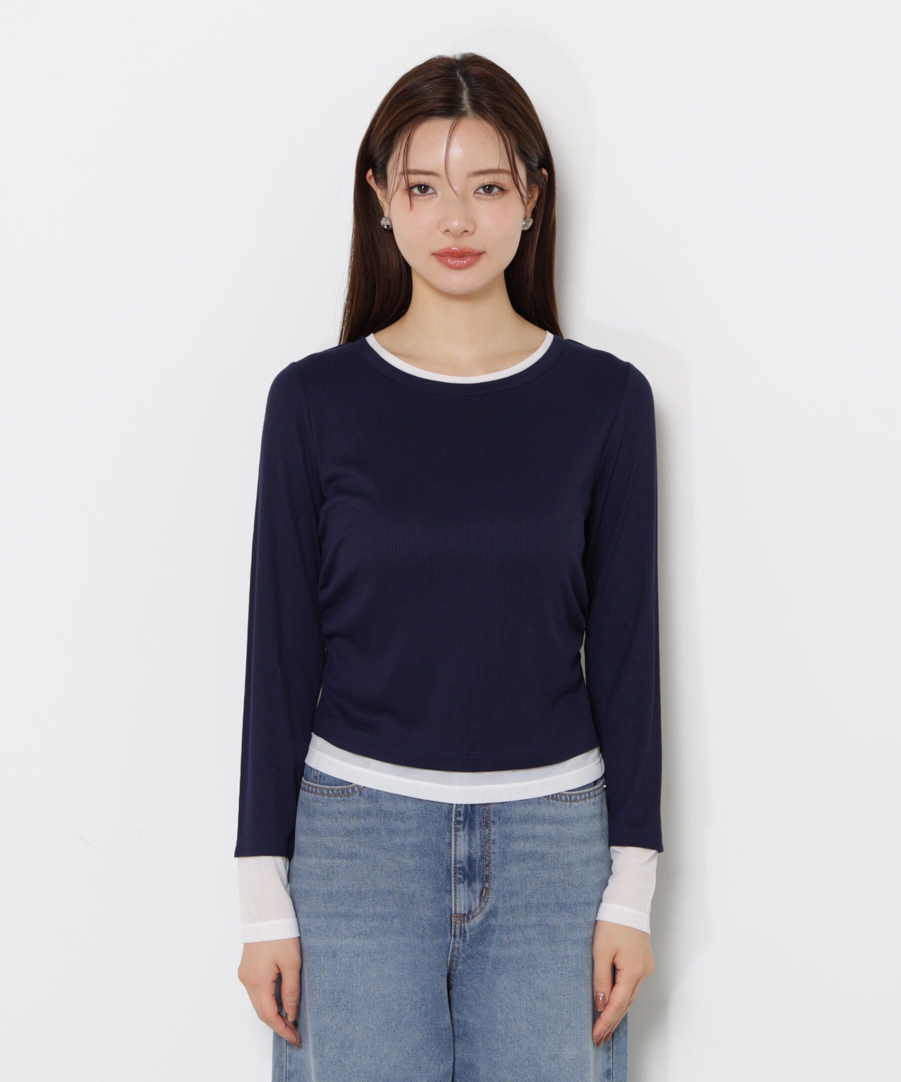 PROPORTION BODY DRESSING「＜ウォッシャブル＞レイヤード風テレコ」|Tシャツ・カットソー|