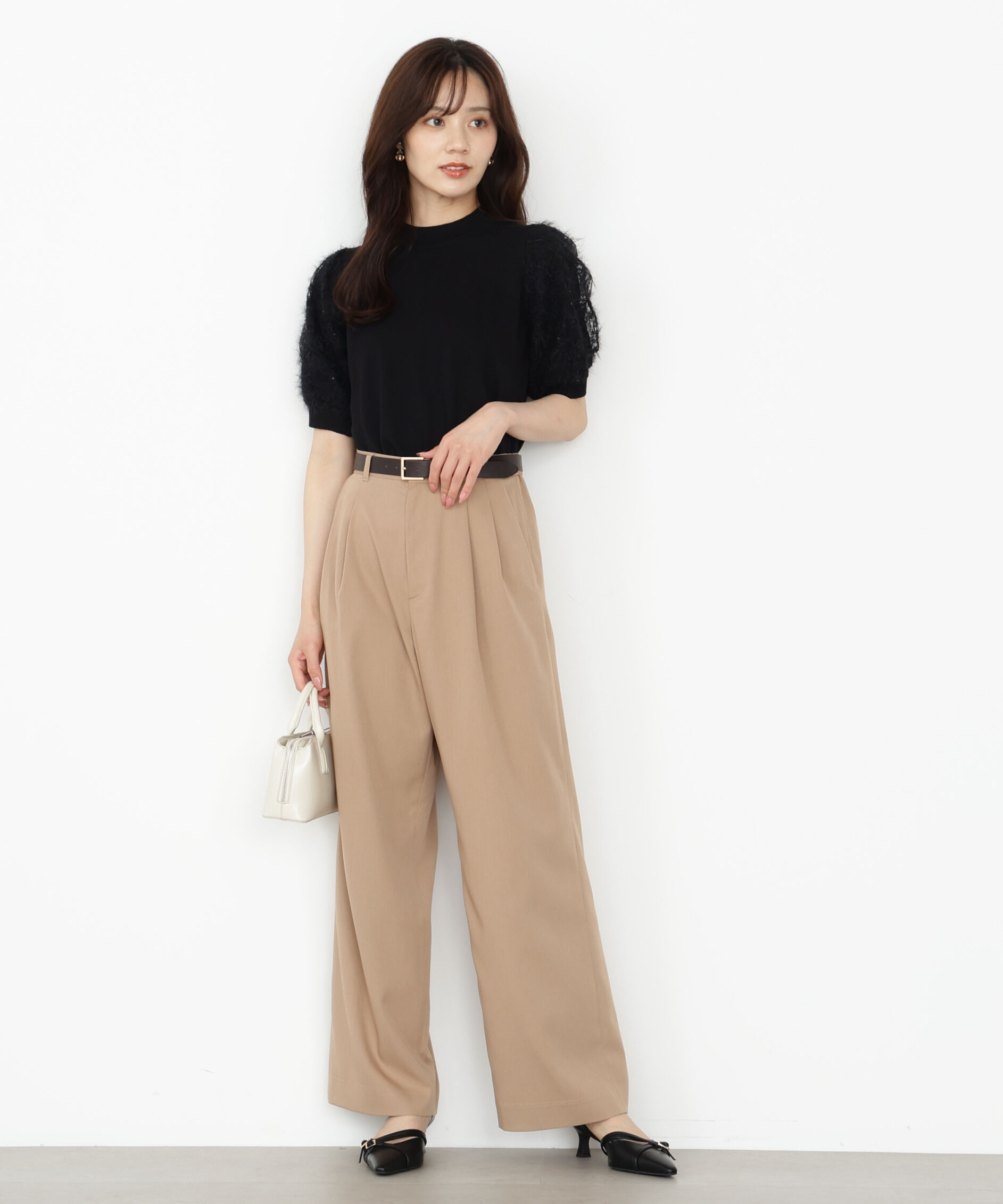 PROPORTION BODY DRESSING「レースドッキングスリーブニット 25AW」|ニット・セーター|