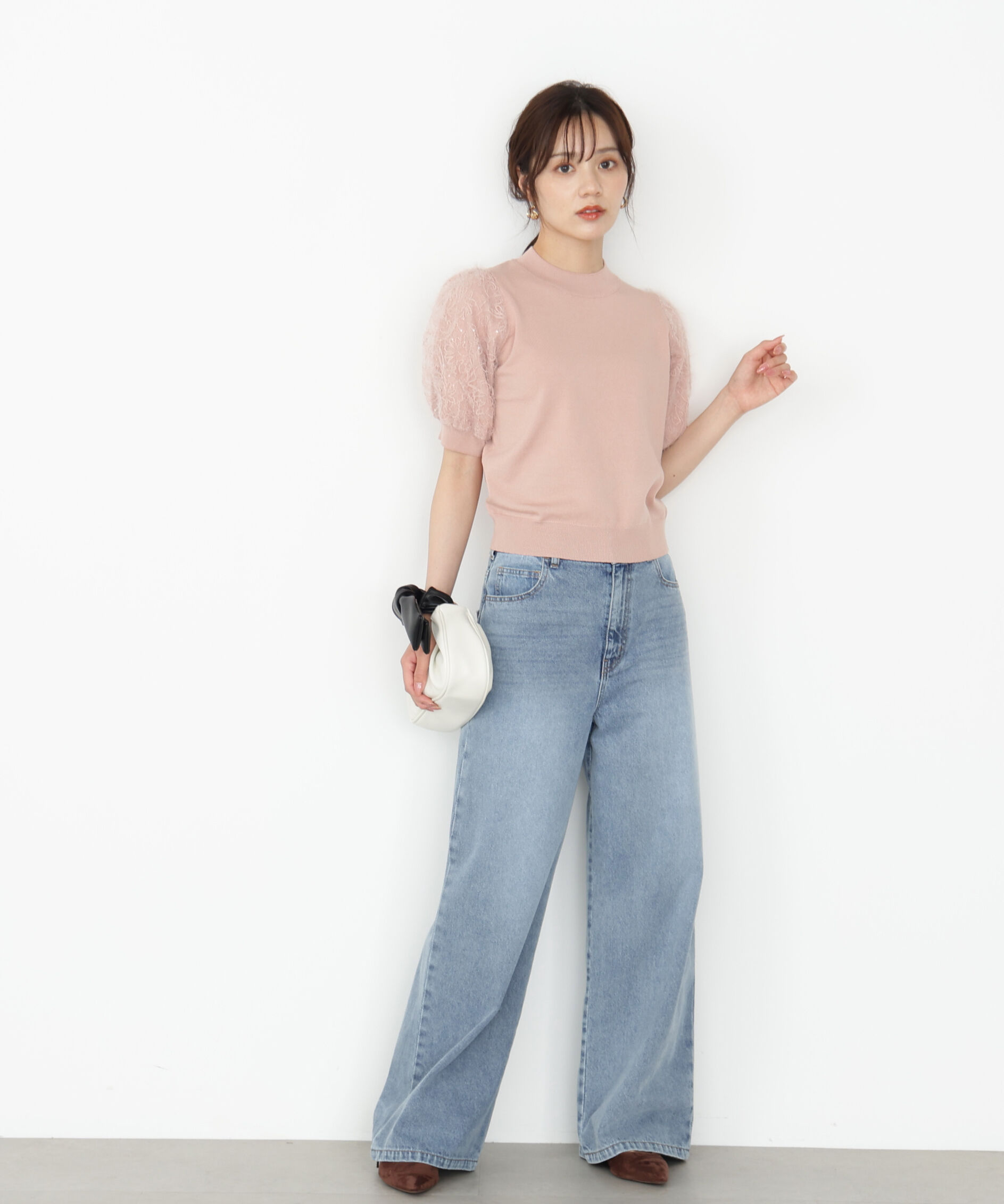 PROPORTION BODY DRESSING「レースドッキングスリーブニット 25AW」|ニット・セーター|