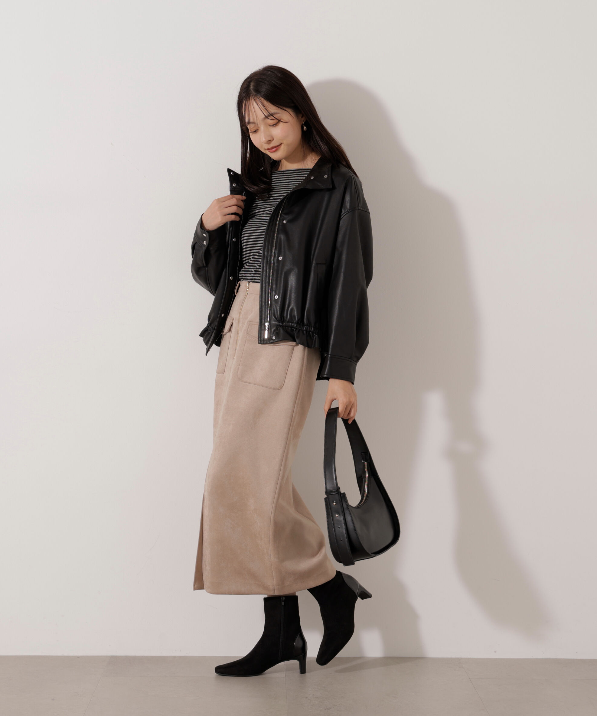 PROPORTION BODY DRESSING「ダンボールフェイクスエードタイトスカート 25AW」|スカート|