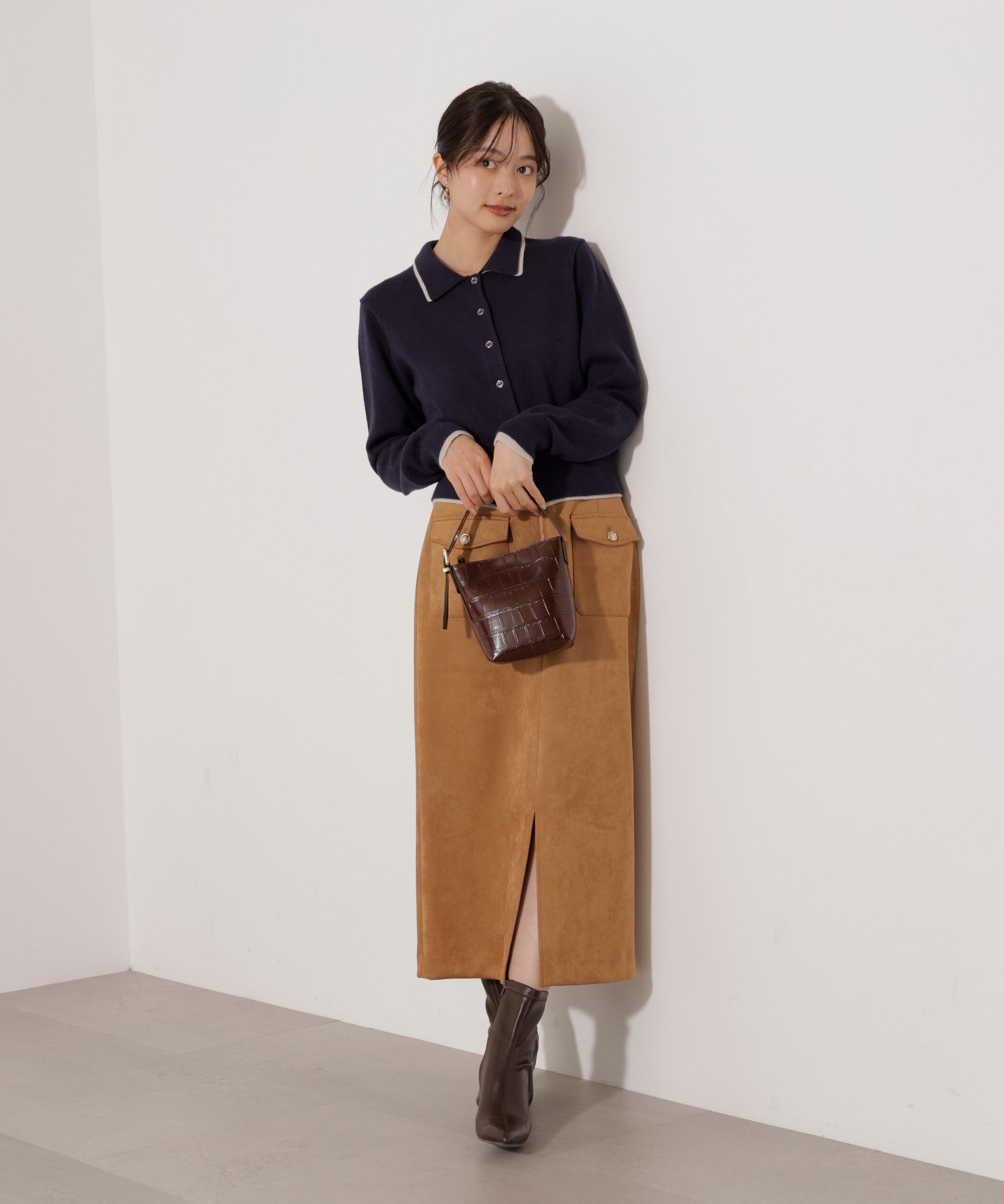 PROPORTION BODY DRESSING「ダンボールフェイクスエードタイトスカート 25AW」|スカート|