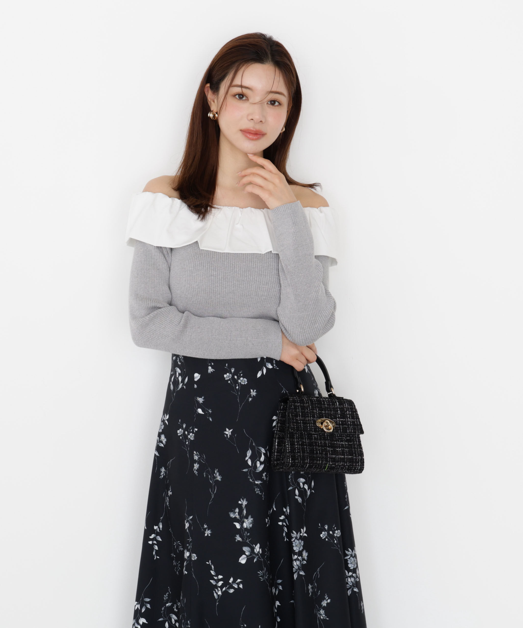 PROPORTION BODY DRESSING「フリルオフショル2wayニット 25AW」|ニット・セーター|