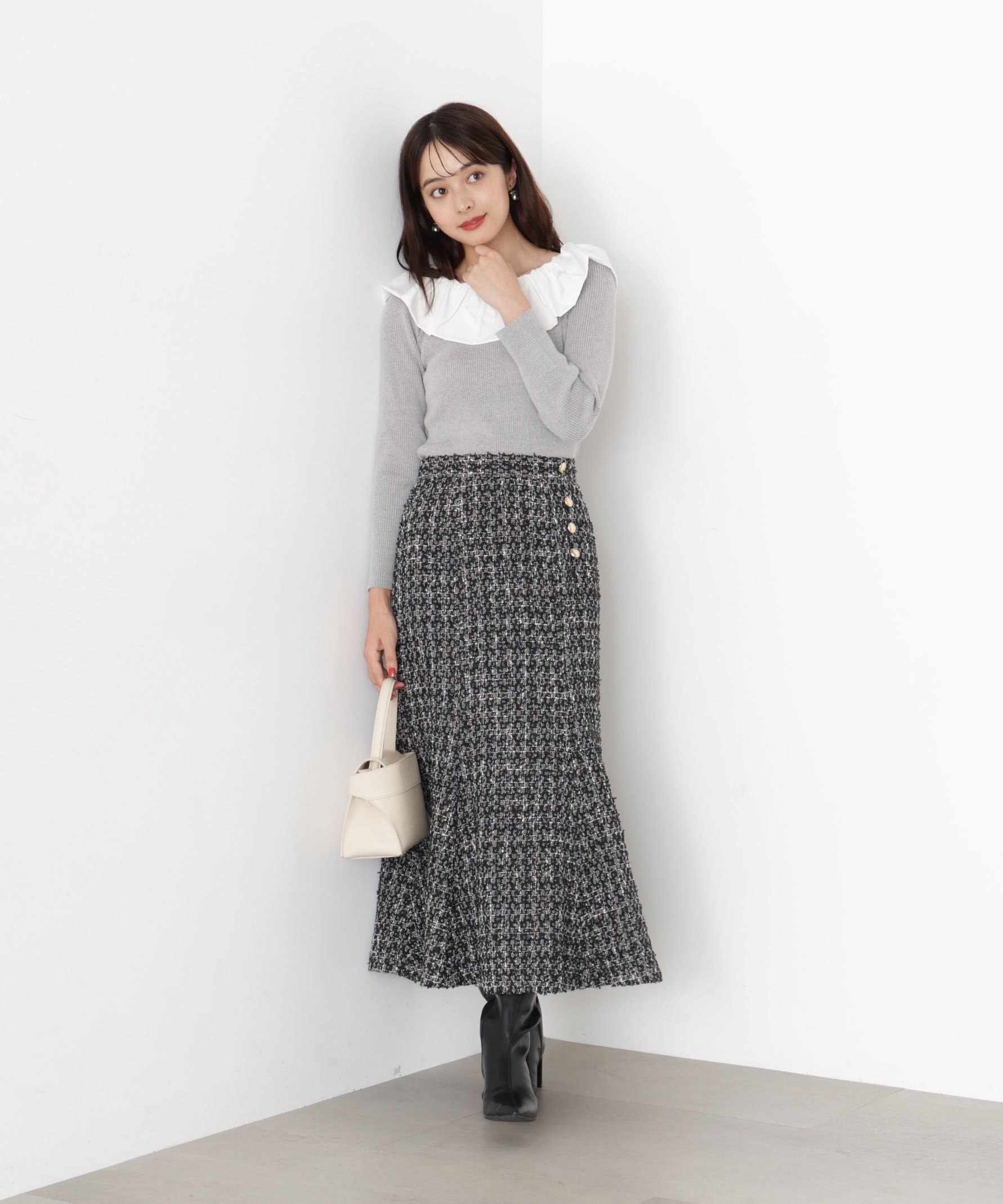 PROPORTION BODY DRESSING「ラメツイードマーメイドスカート 25AW」|スカート|