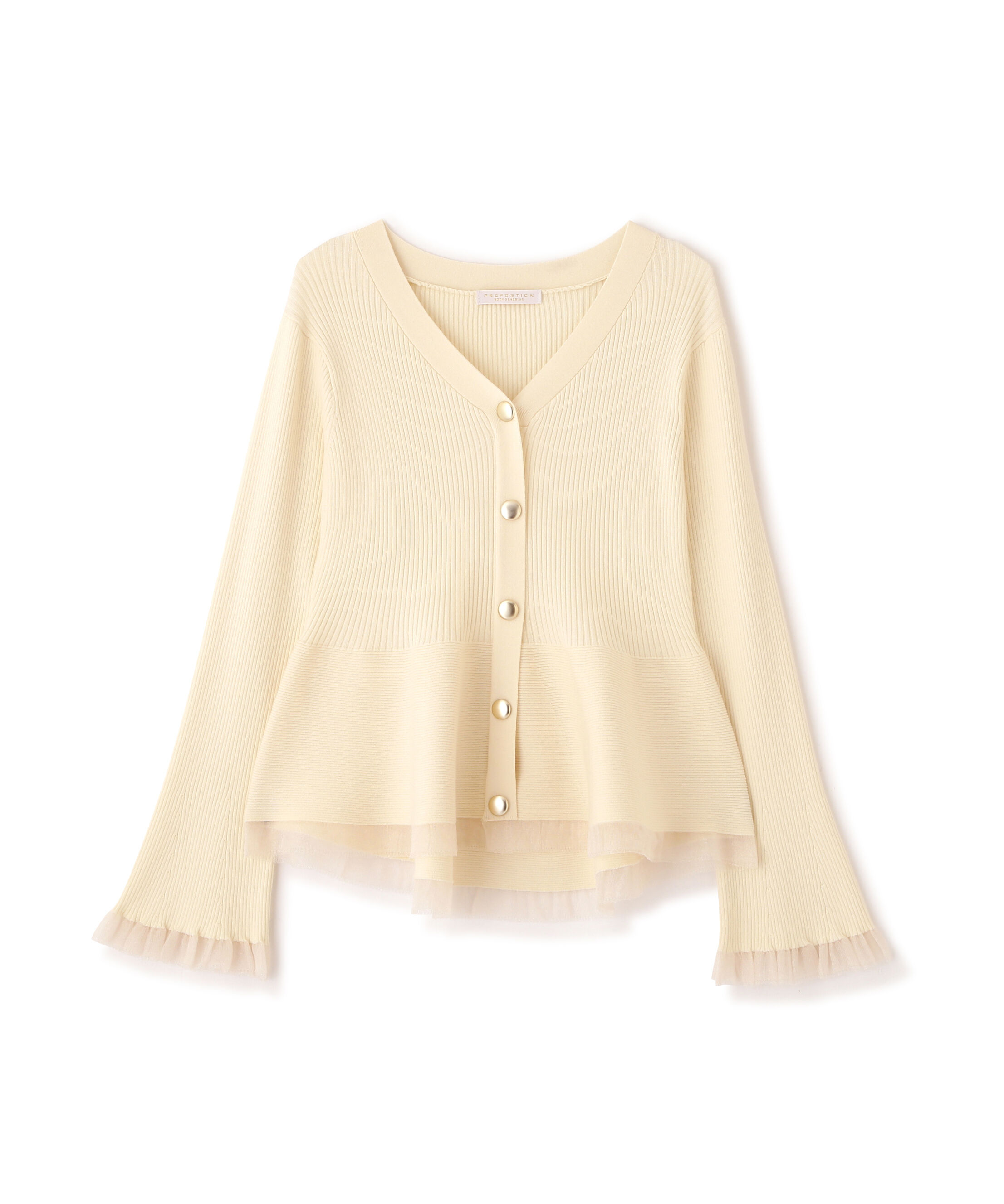 PROPORTION BODY DRESSING「シアー切替ペプラムニット」|ニット・セーター|