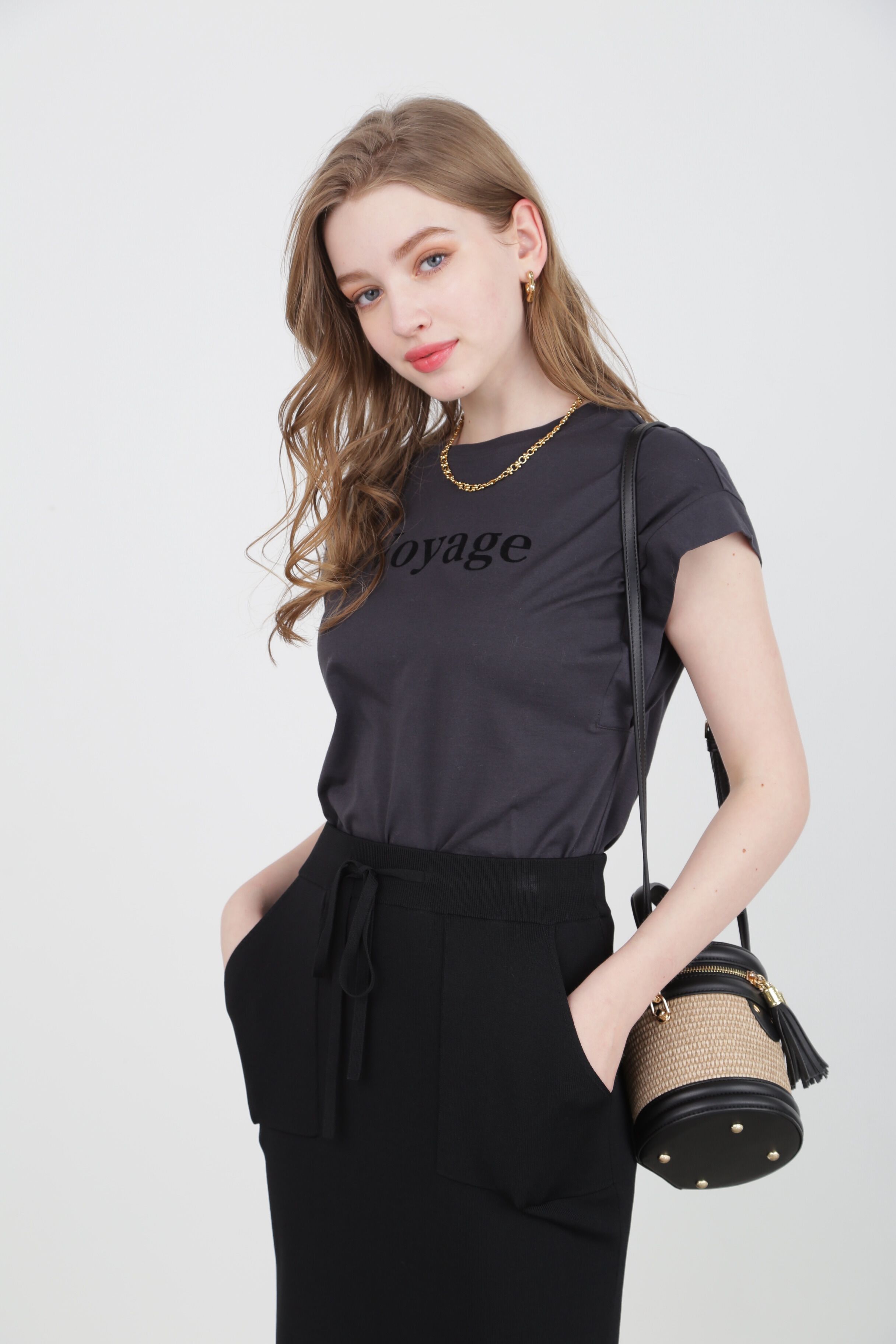  「◆VoyageプリントTシャツ」|Tシャツ・カットソー|グレー