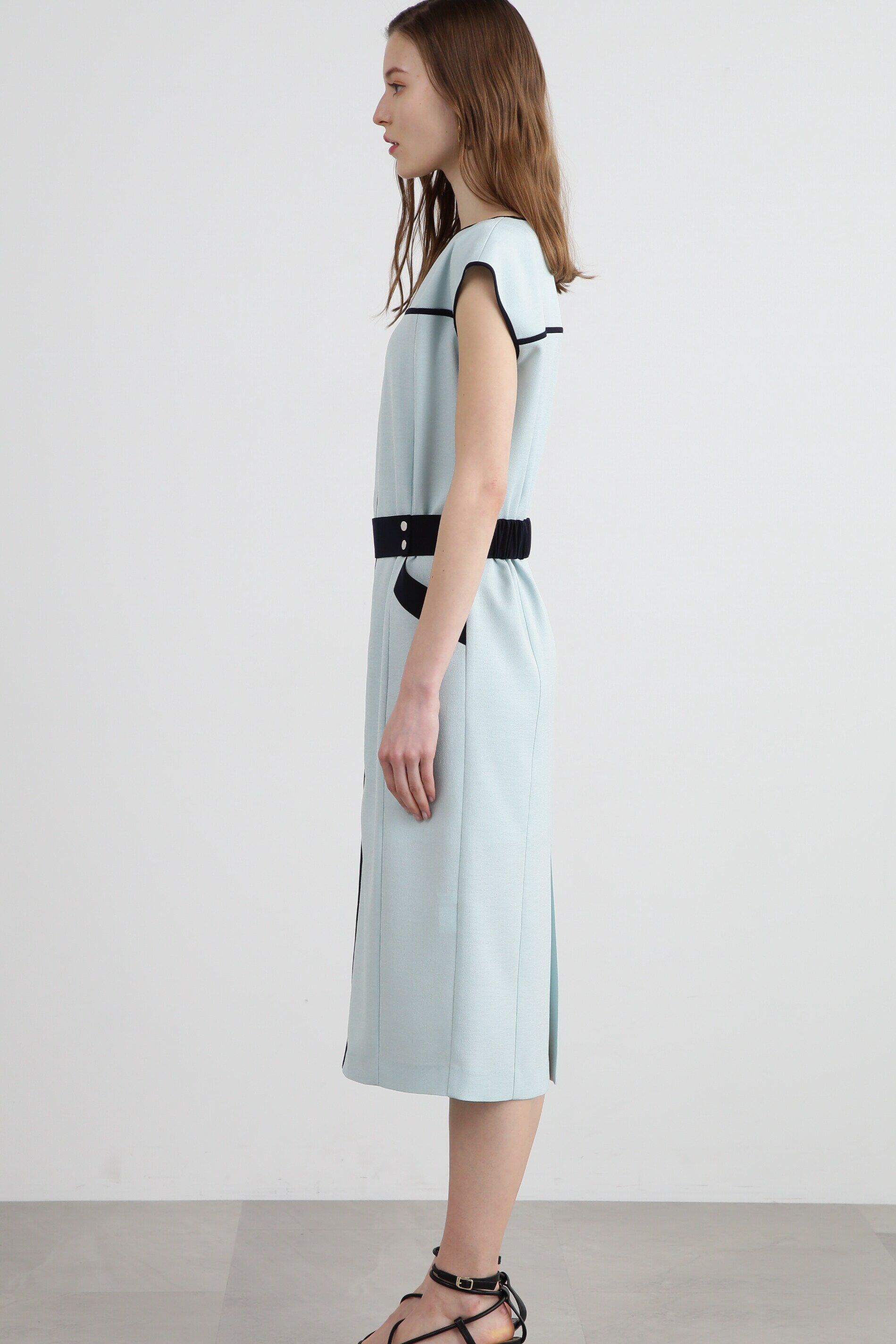  「◆バイカラーパイピングワンピース」|ワンピース|