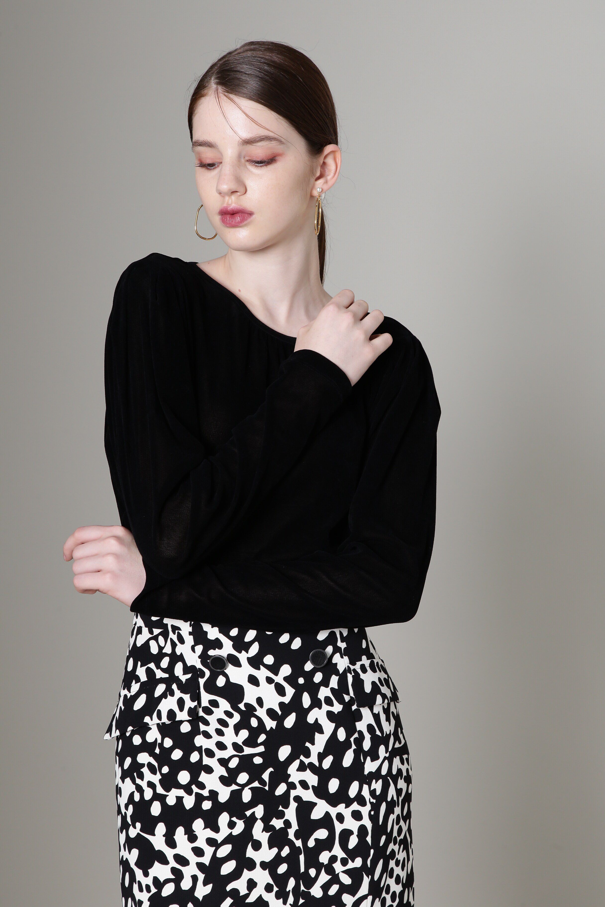  「◆チュールフロッキーパフスリーブプルオーバー」|Tシャツ・カットソー|