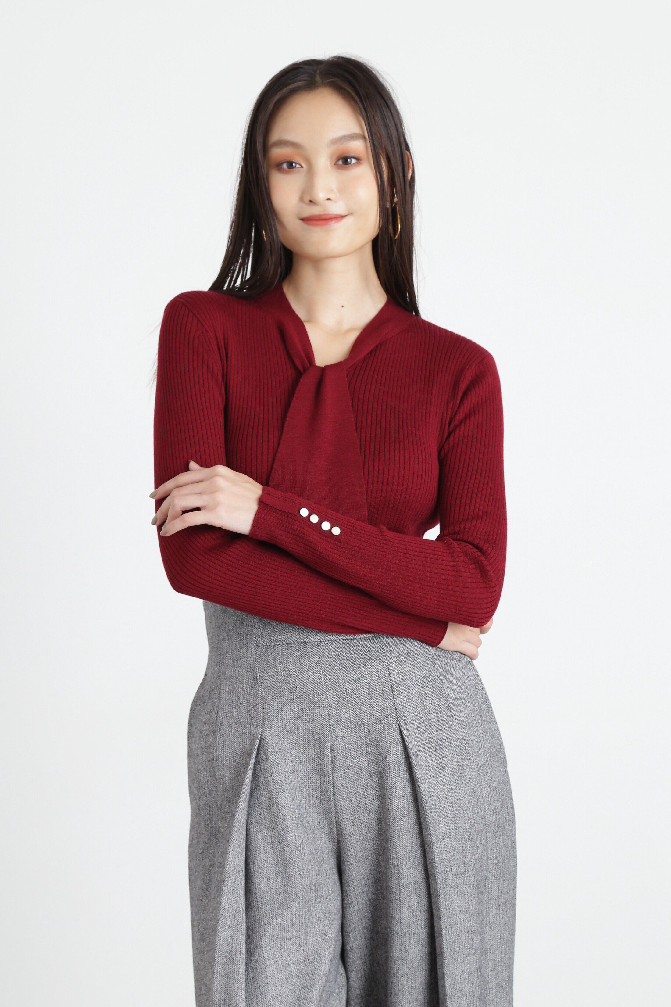  「◆ワイドボウタイニットプルオーバー」|ニット・セーター|