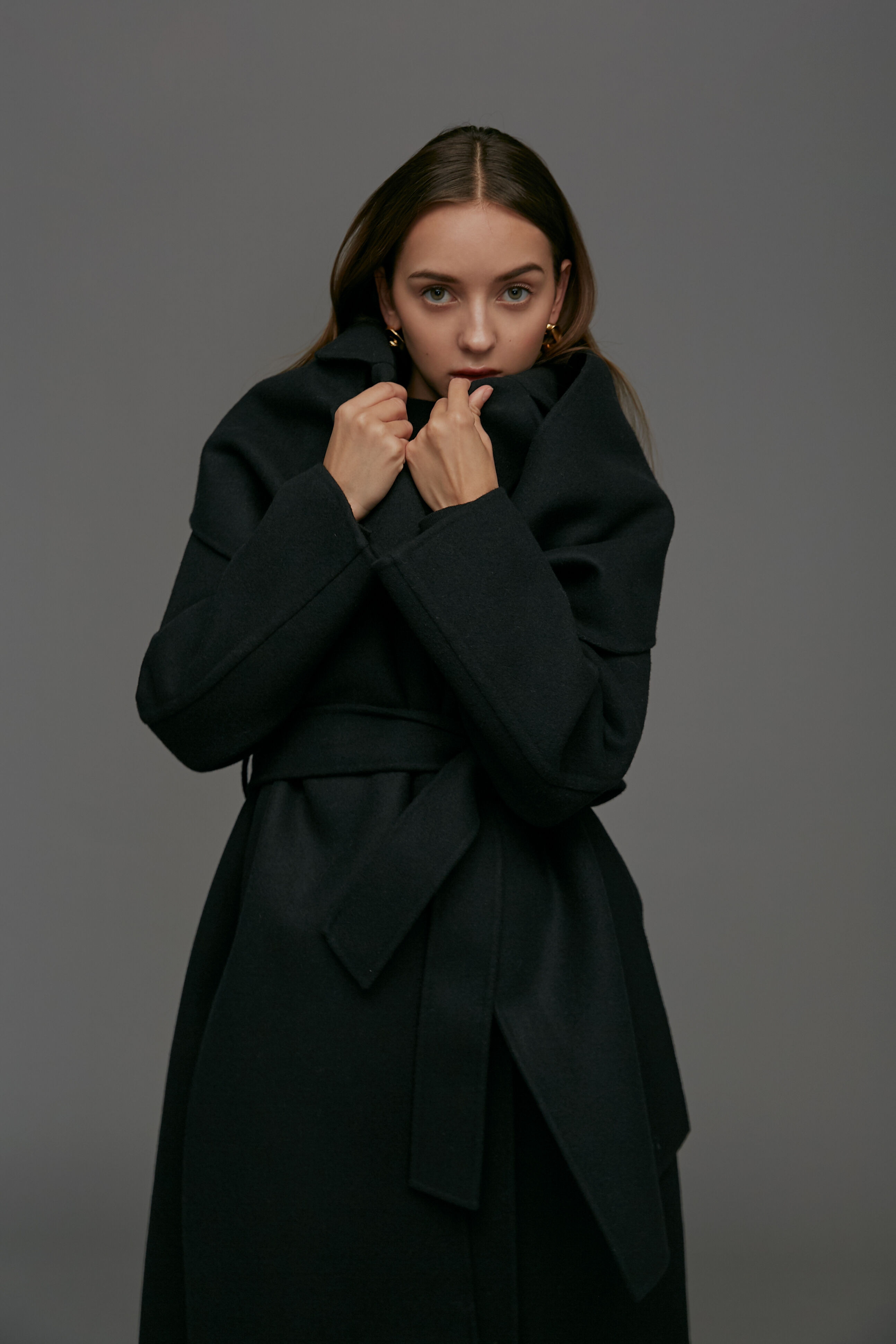  「ストール付きベルテッドリバーコート」|その他|