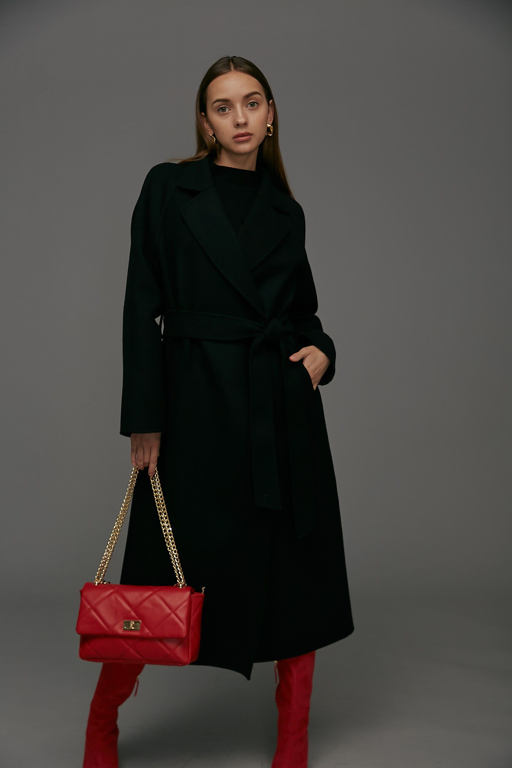  「ストール付きベルテッドリバーコート」|その他|