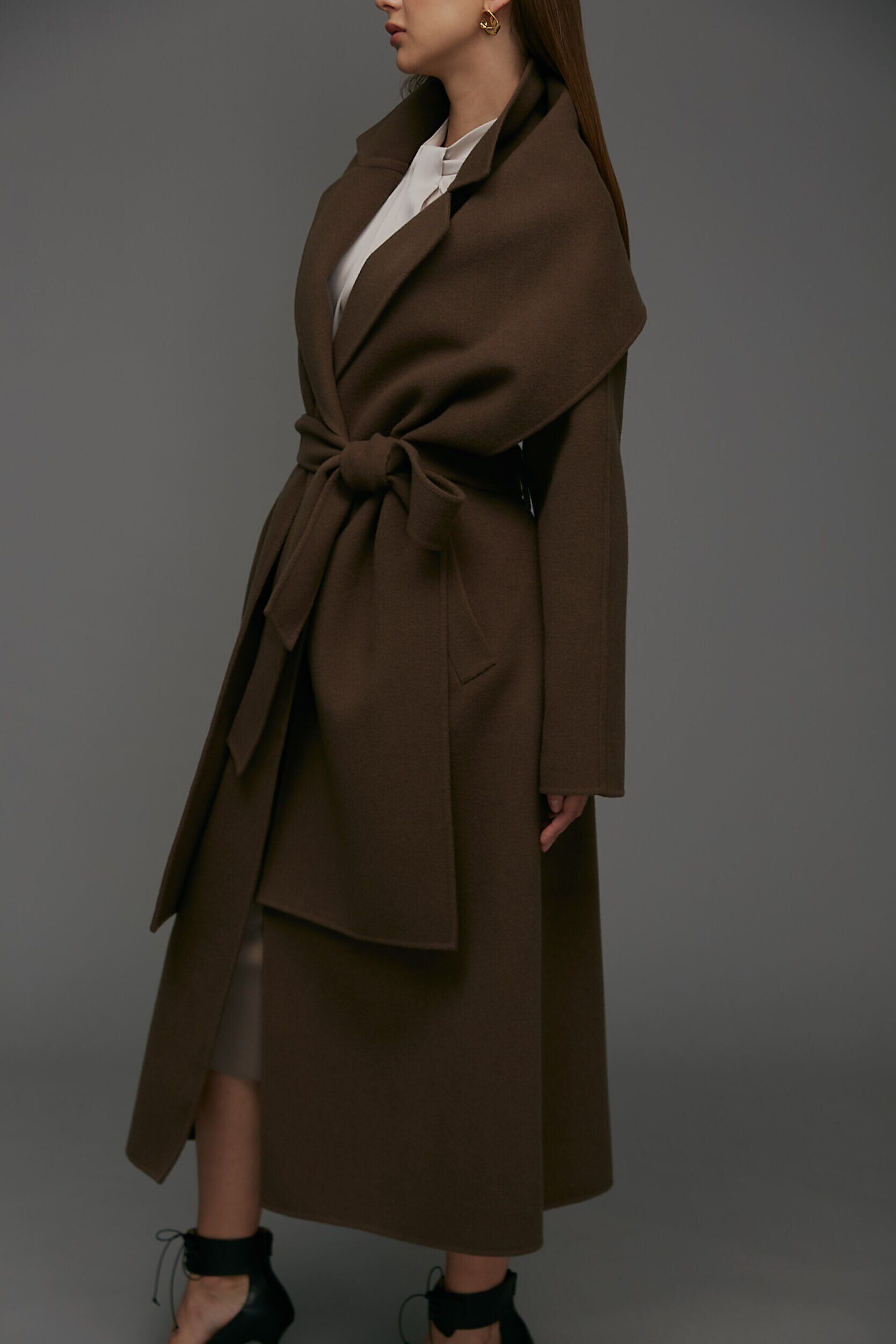  「ストール付きベルテッドリバーコート」|その他|