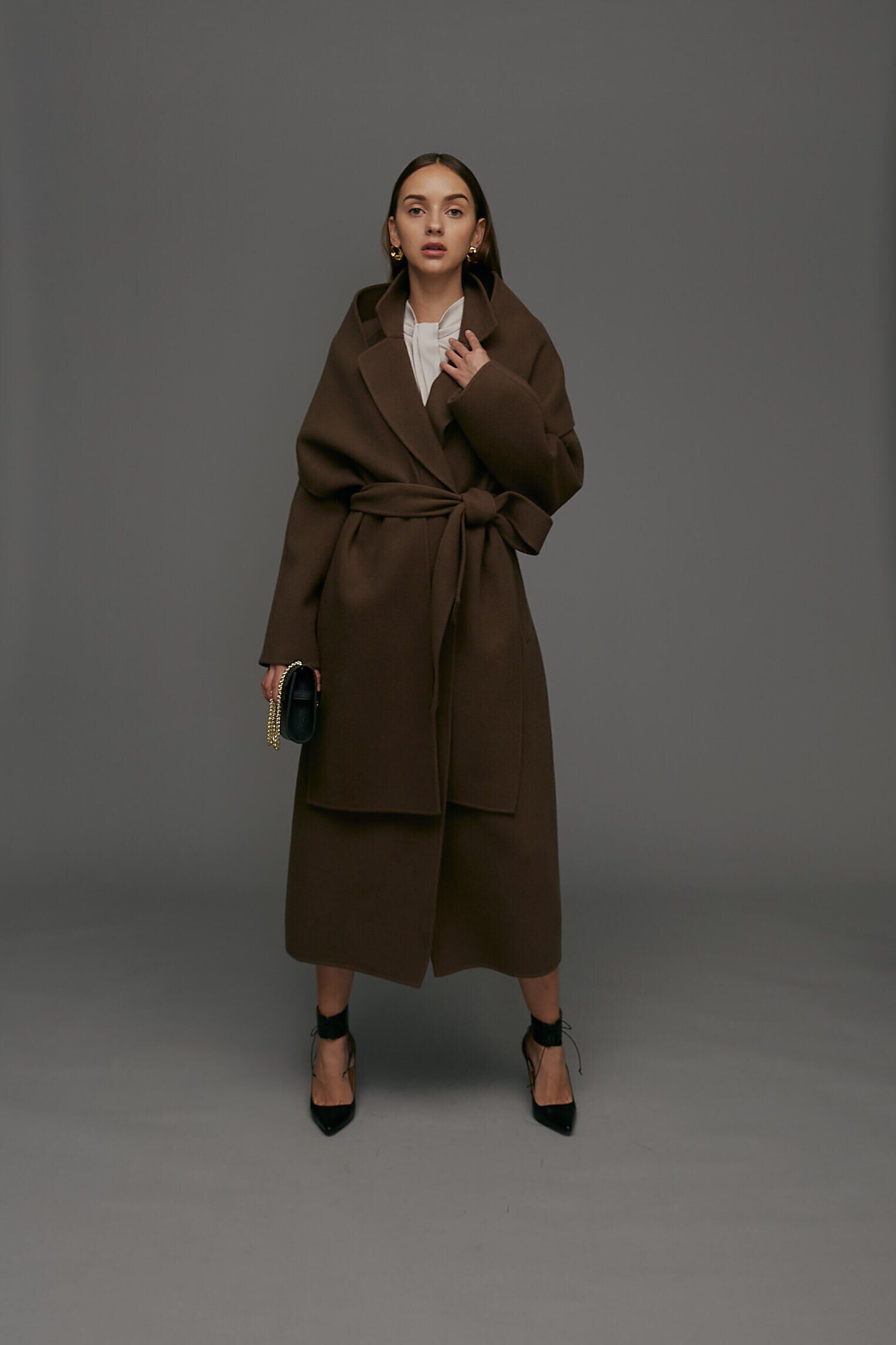  「ストール付きベルテッドリバーコート」|その他|