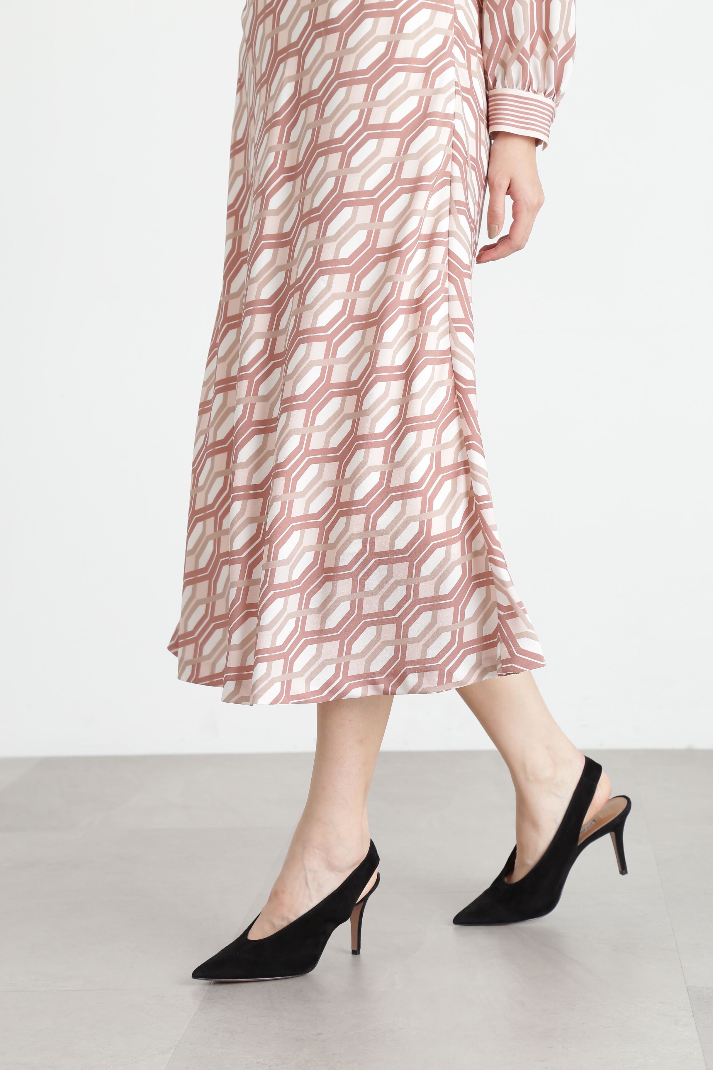  「ジオメトリックラインプリントスカート」|スカート|