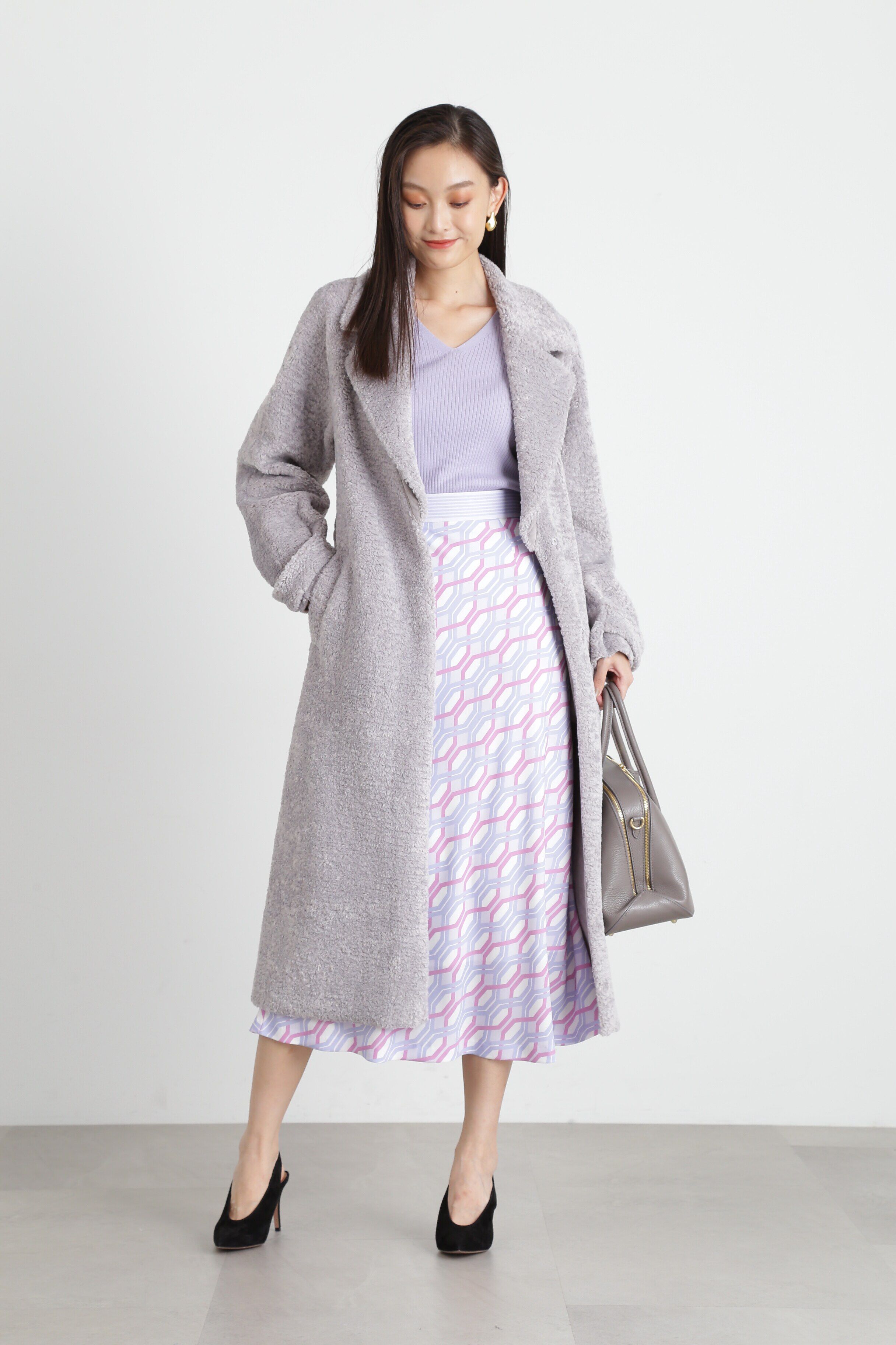  「ジオメトリックラインプリントスカート」|スカート|