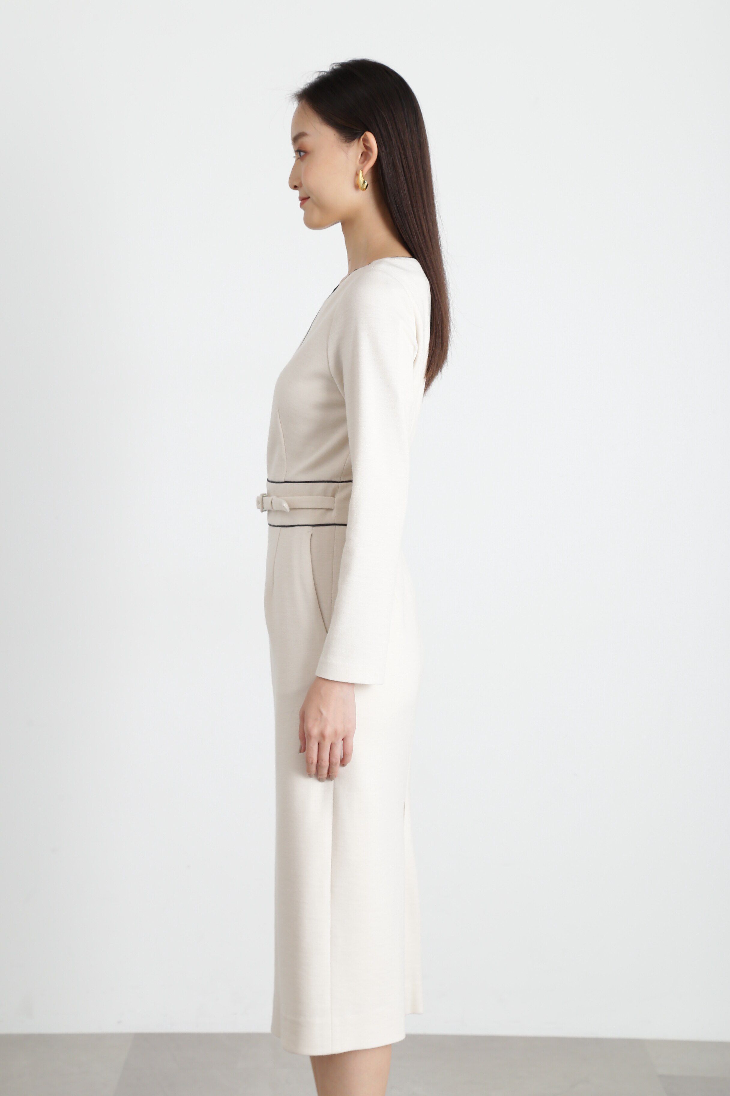  「バイカラーパイピングワンピース」|ワンピース|