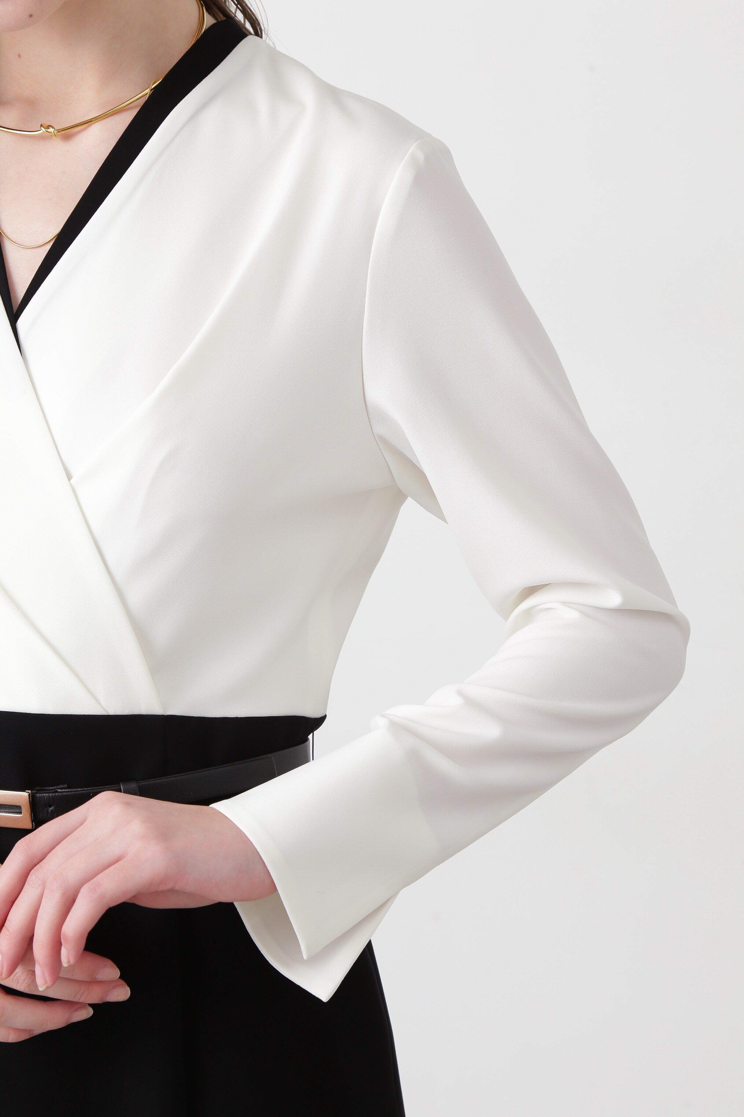  「◆バイカラーネックワンピース」|ワンピース|