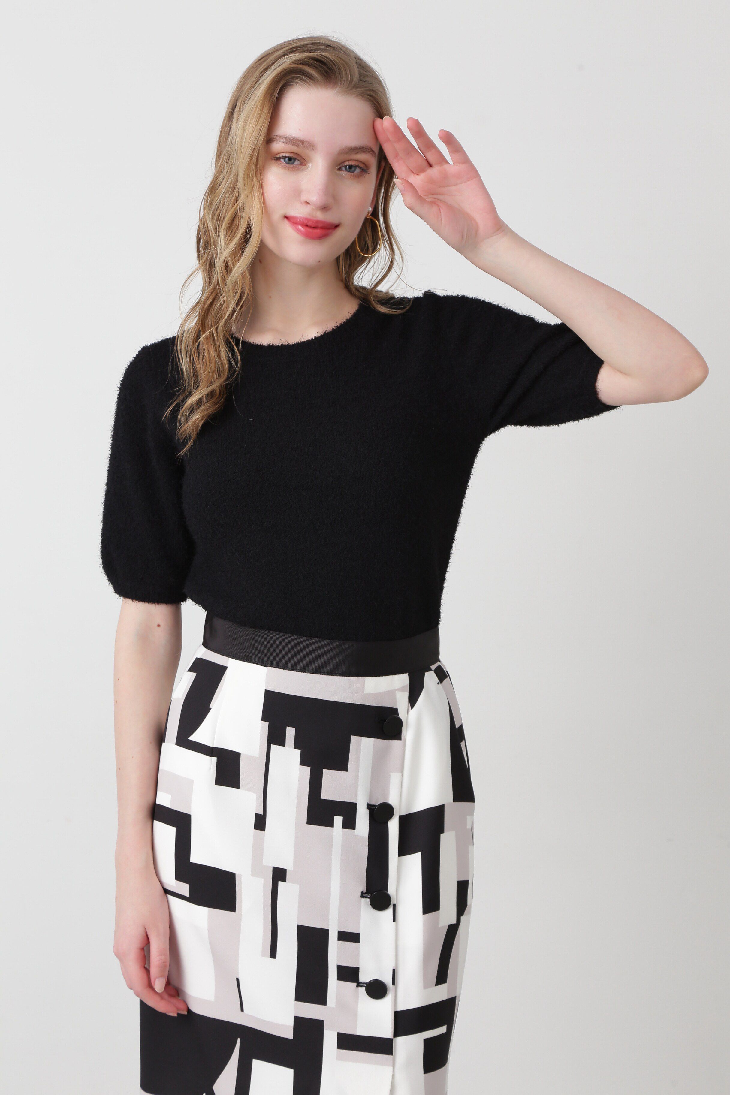  「◆フェザーヤーンニットプルオーバー」|ニット・セーター|ブラック