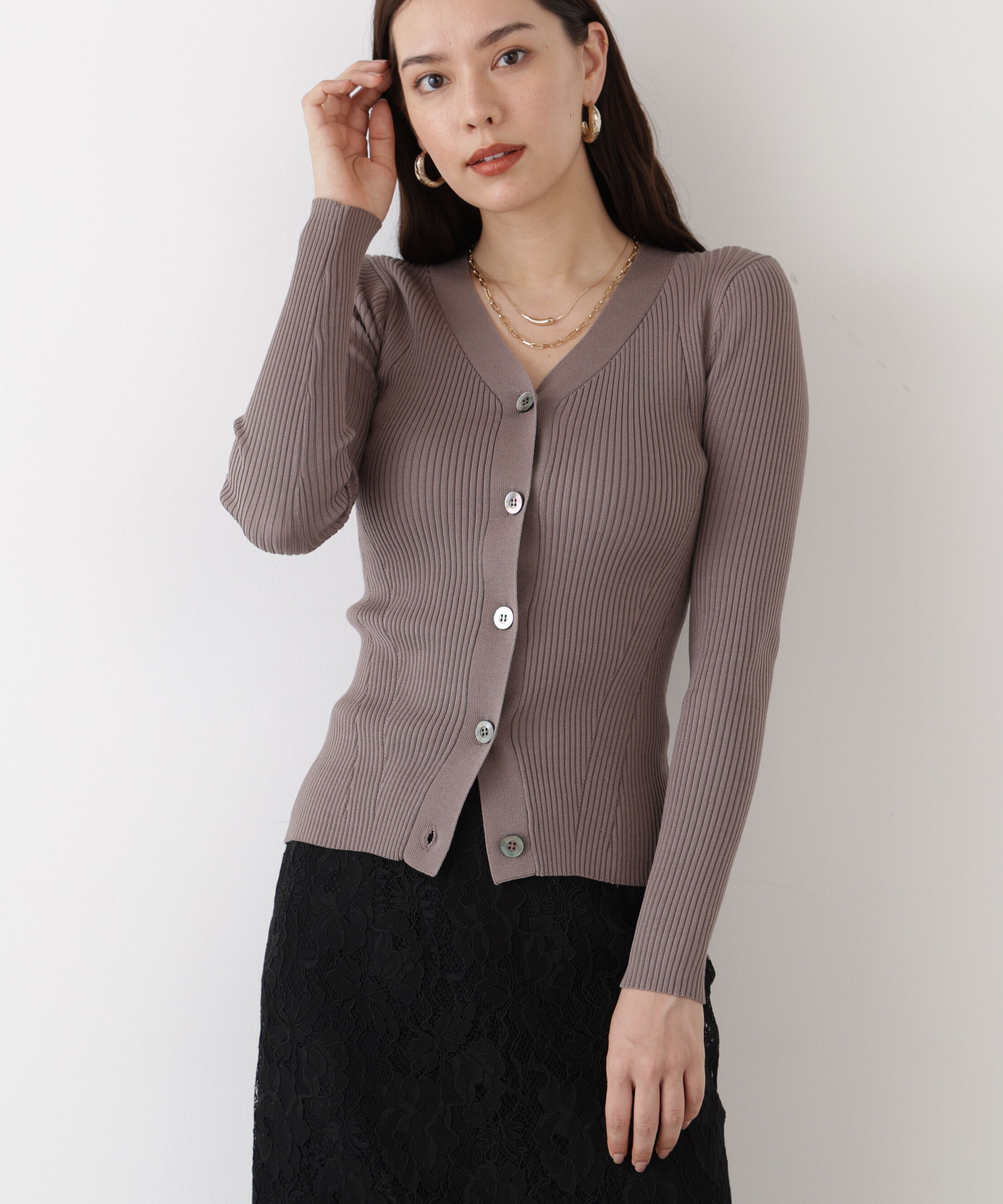  「◆リブニットVネックカーディガン」|その他|