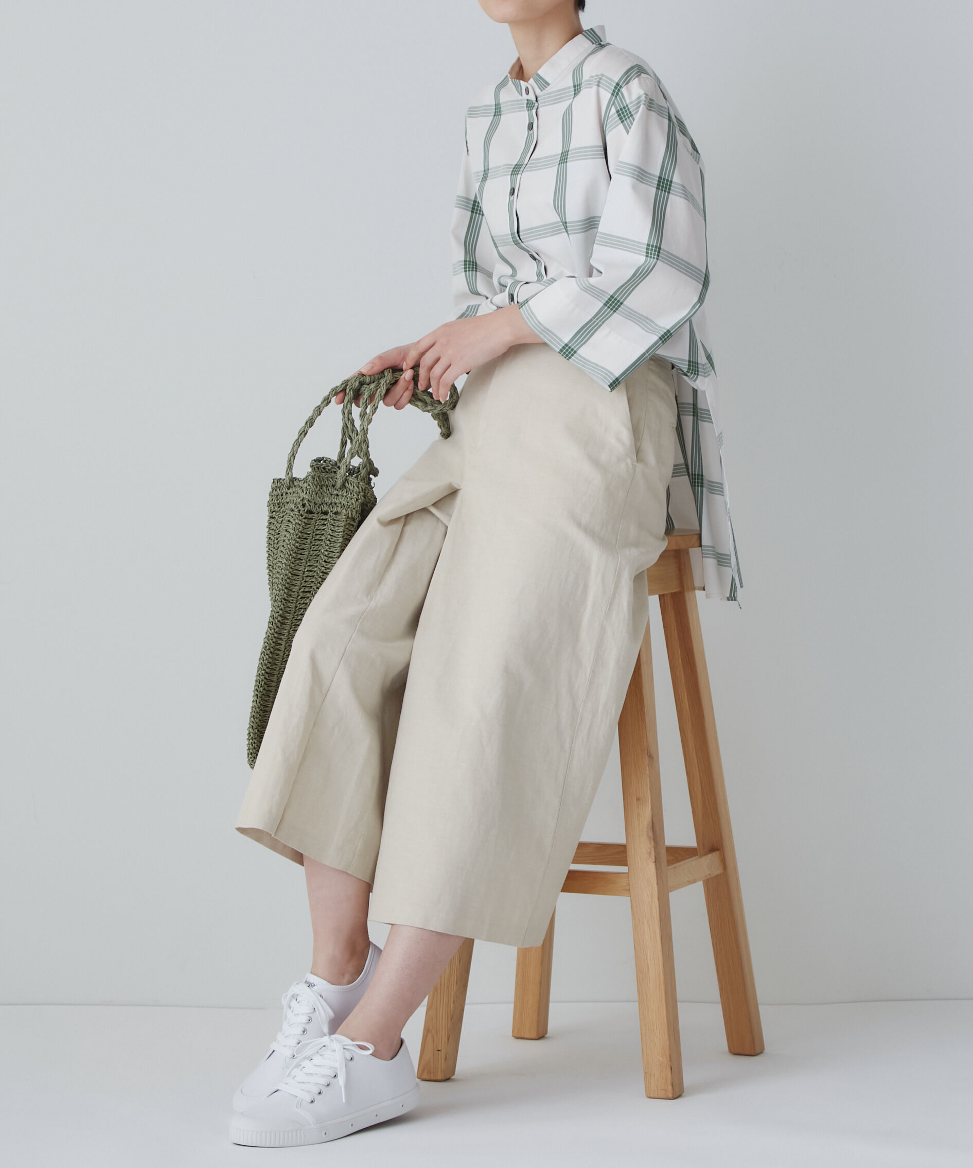  「◆綿麻シャンブレースカーチョ」|スカート|