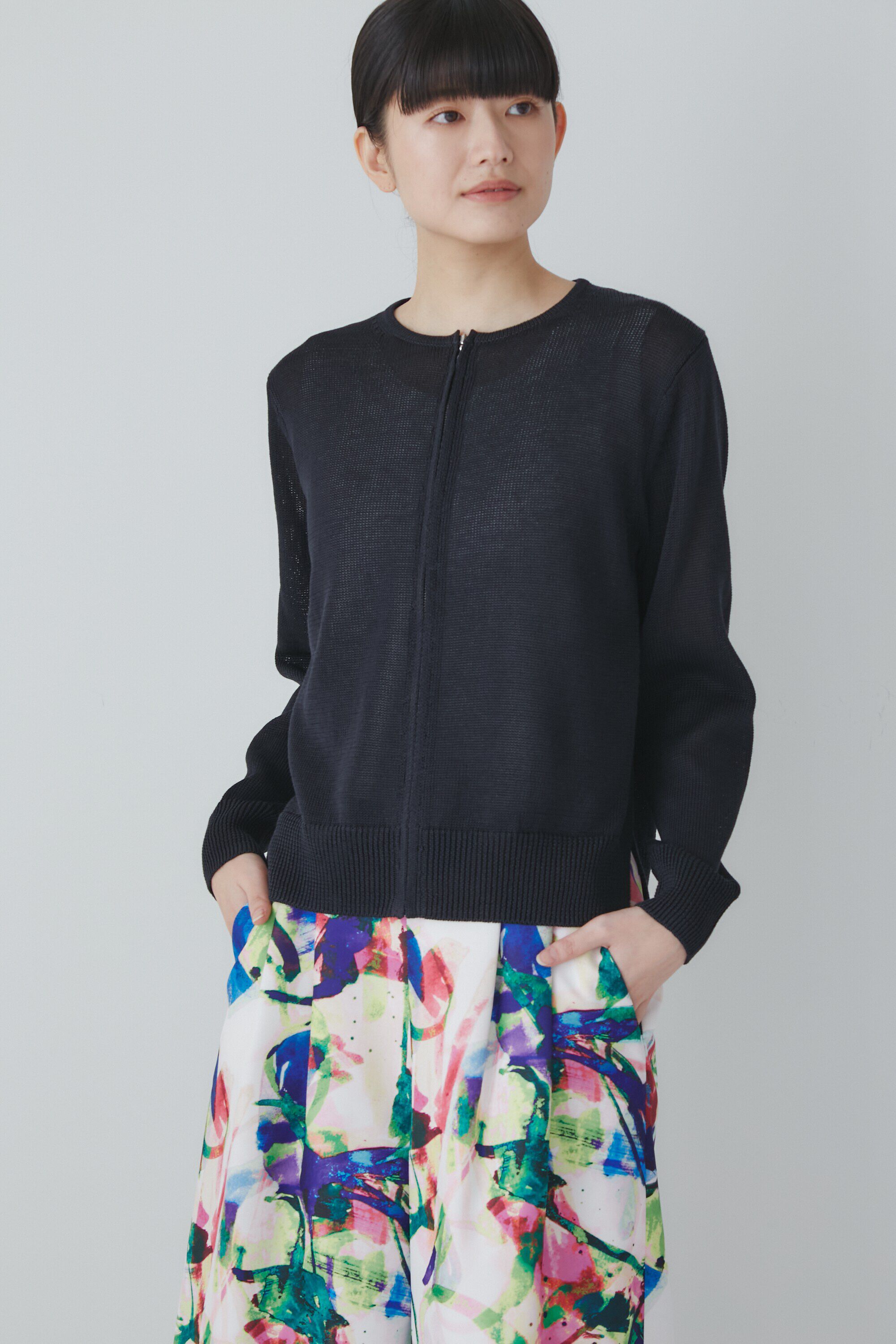  「◆ミドルゲージギマジップアップカーディガン」|ニット・セーター|