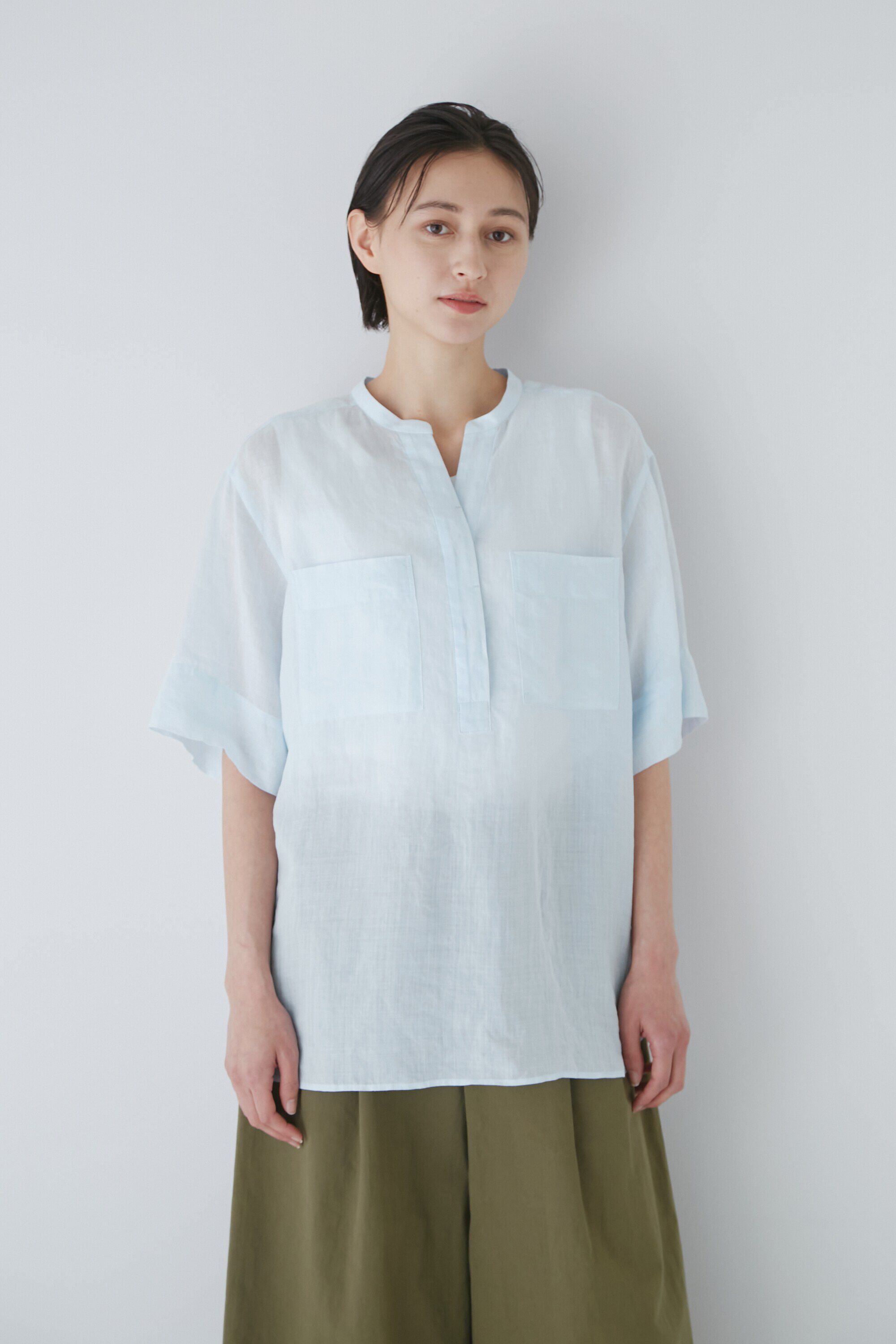  「◆１６０／１ラミー半袖ブラウス」|シャツ・ブラウス|