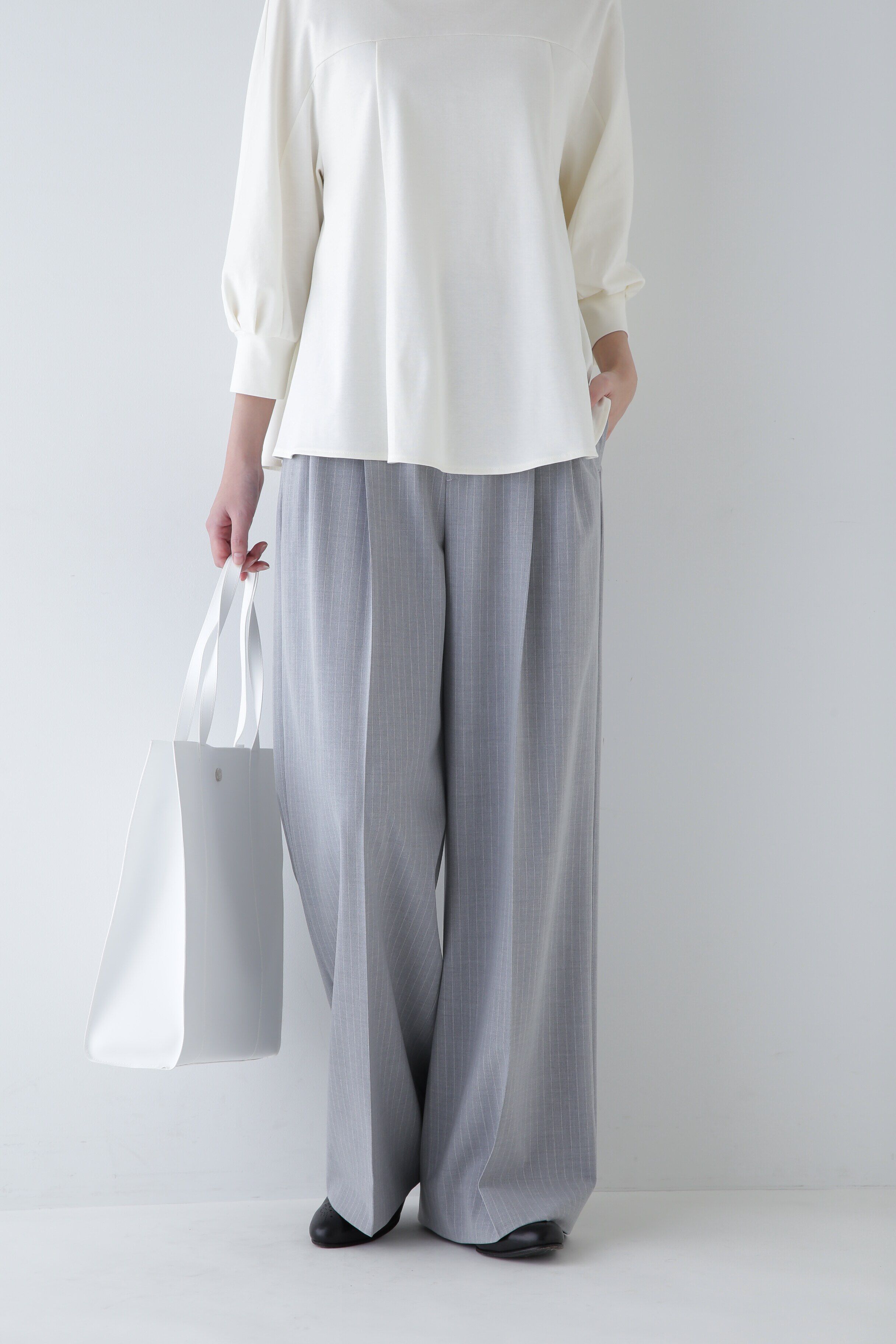  「◆センタープレスワイドパンツ」|その他|グレーST3