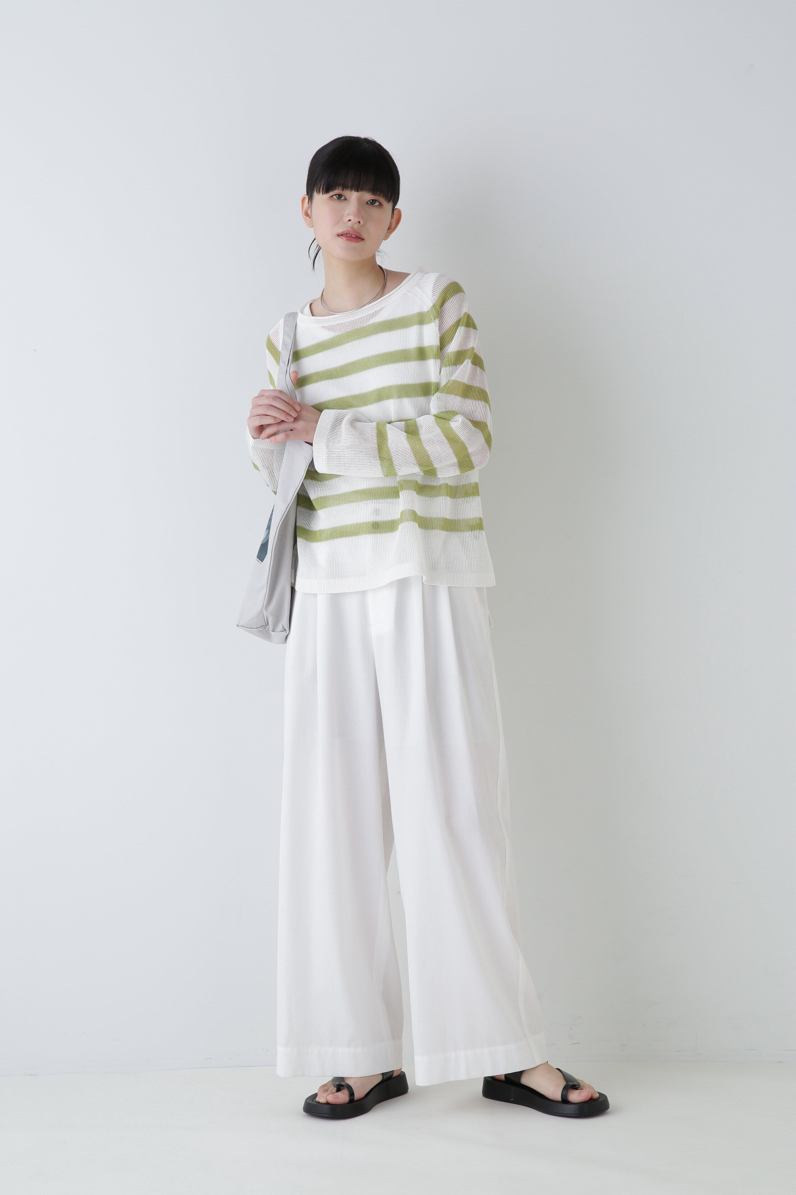  「◆ハイゲージギマボーダーニットプルオーバー」|ニット・セーター|