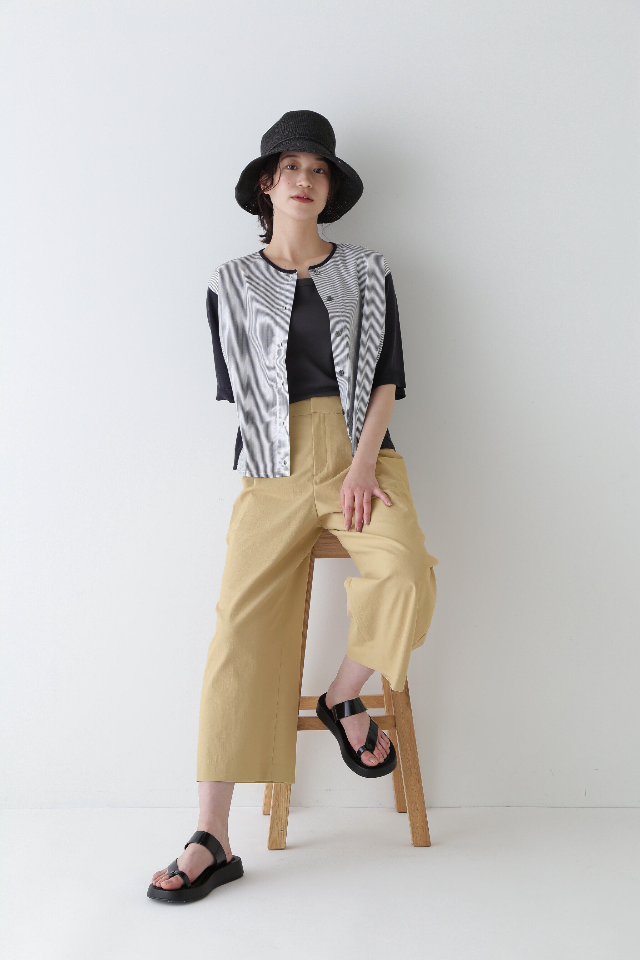  「◆クールマックス綿麻短丈ワイドパンツ」|その他|