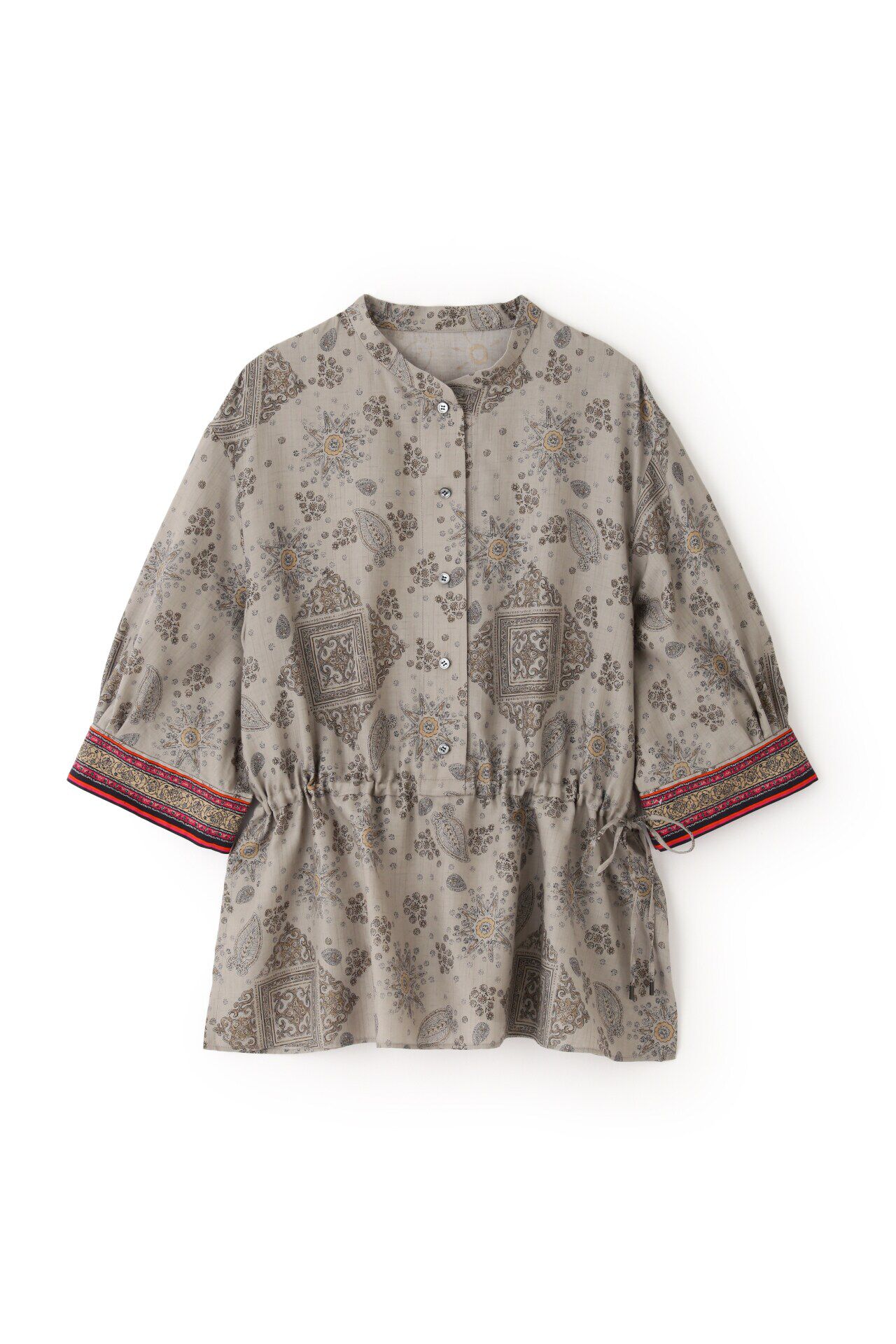  「◆モロッカンプリントウエストギャザーブラウス」|シャツ・ブラウス|