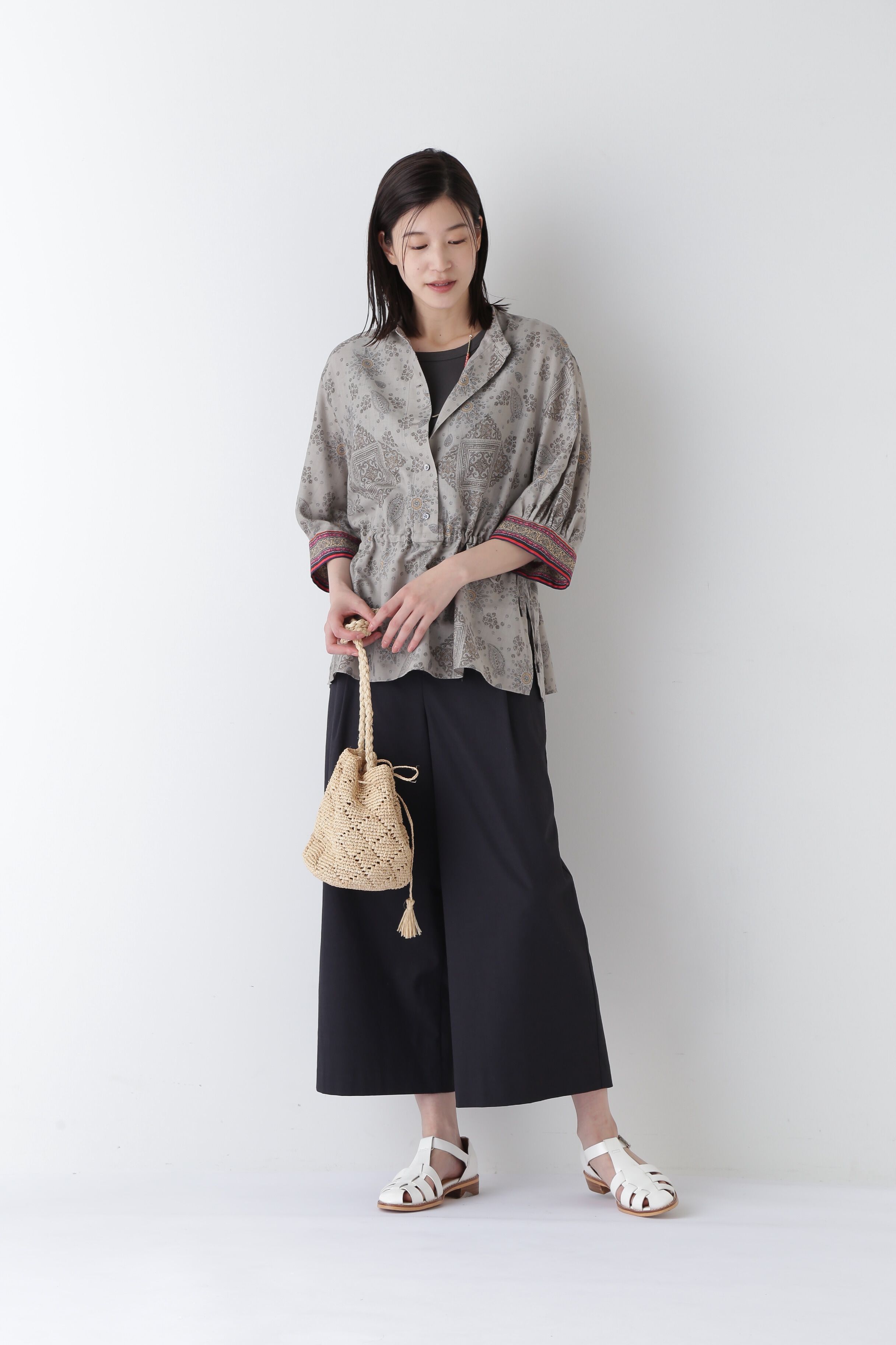  「◆モロッカンプリントウエストギャザーブラウス」|シャツ・ブラウス|