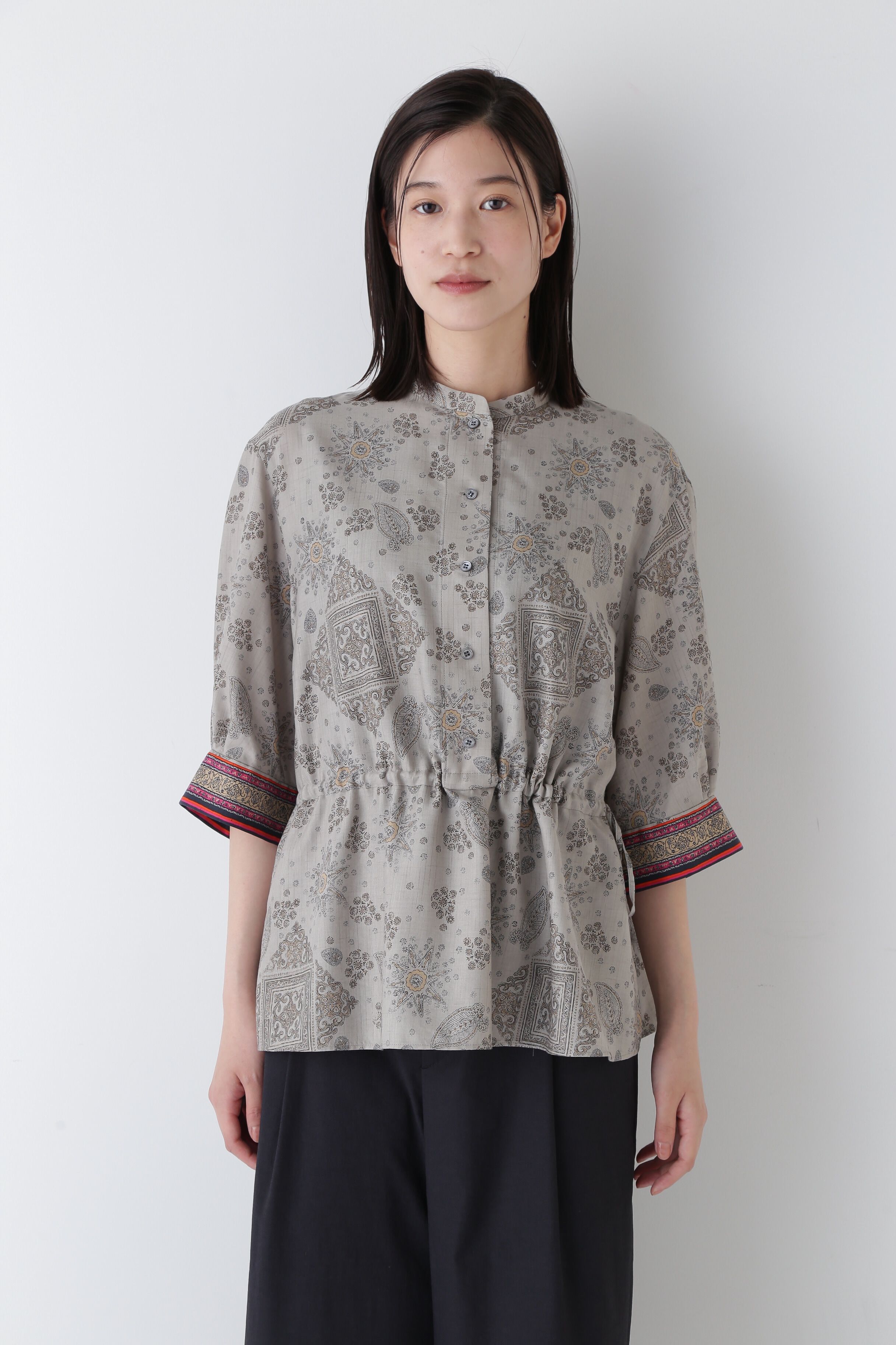  「◆モロッカンプリントウエストギャザーブラウス」|シャツ・ブラウス|