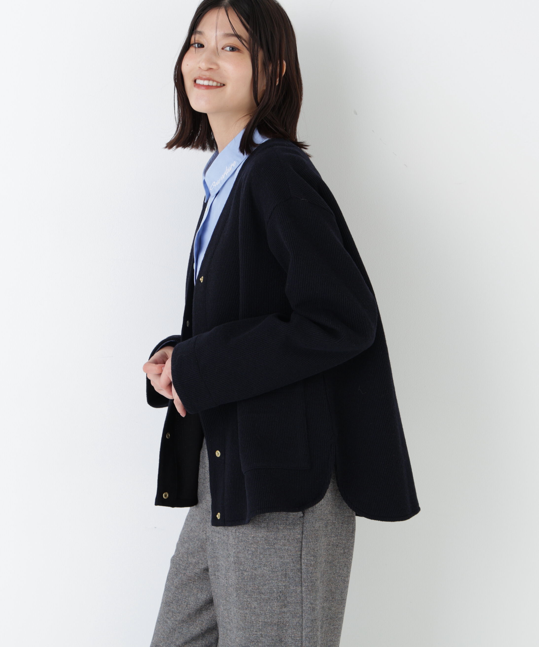  「◆クォーターゲージＶネックカーディガン」|ブルゾン・スタジャン|