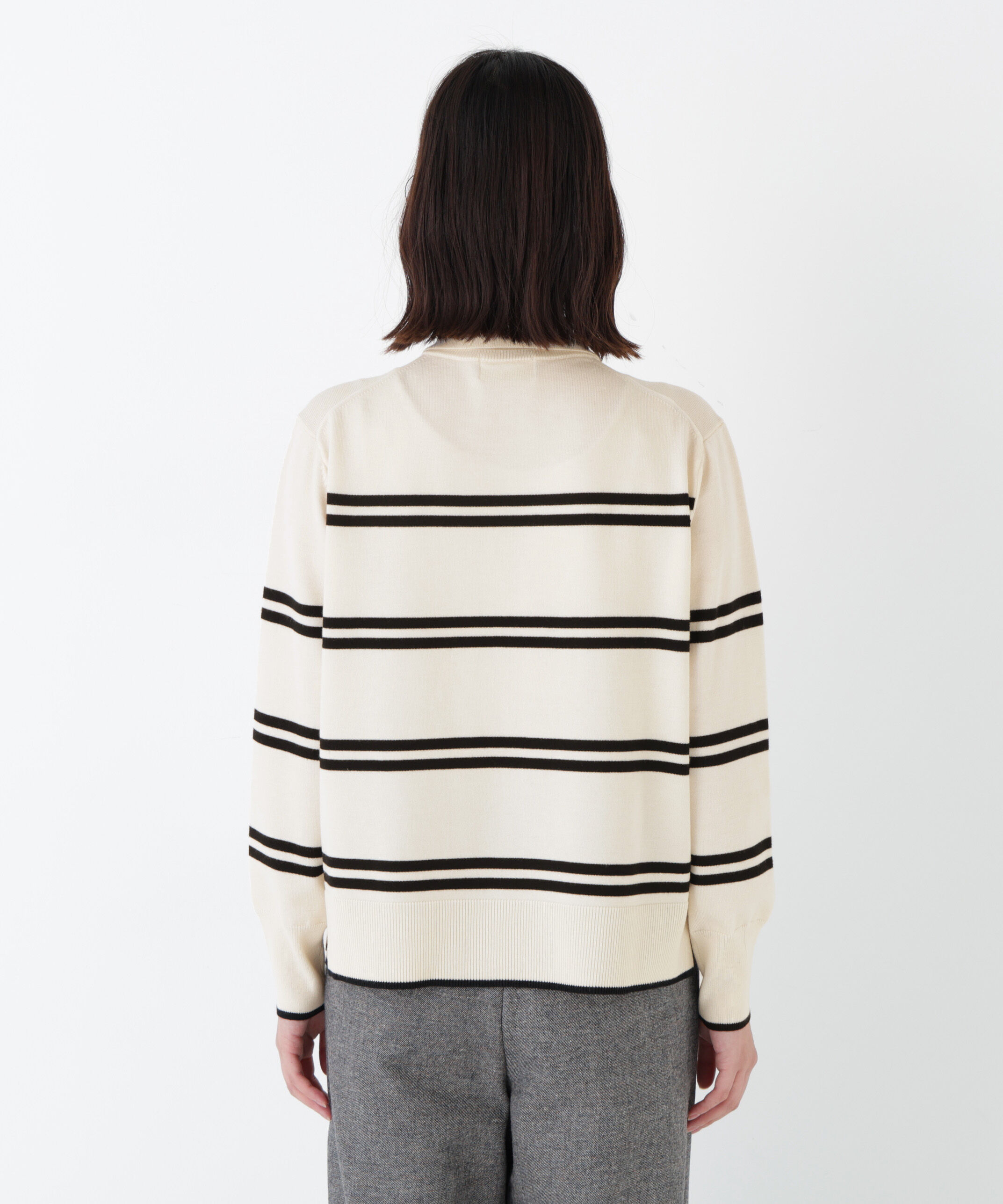  「◆ハイゲージプレーティング天竺衿付きニット」|ニット・セーター|